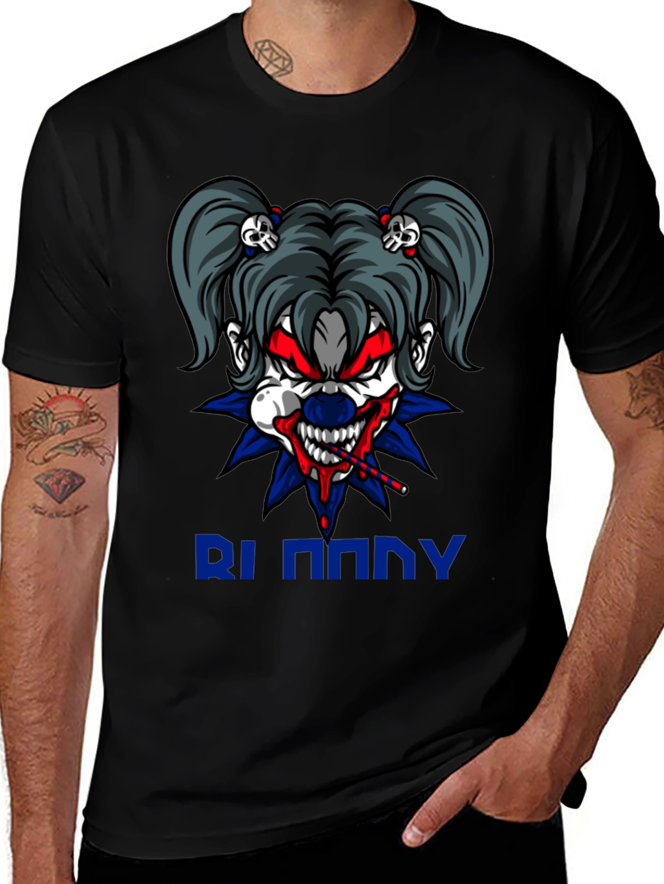 Creepy Clown Graphic Tee - Mens Black T-Shirt