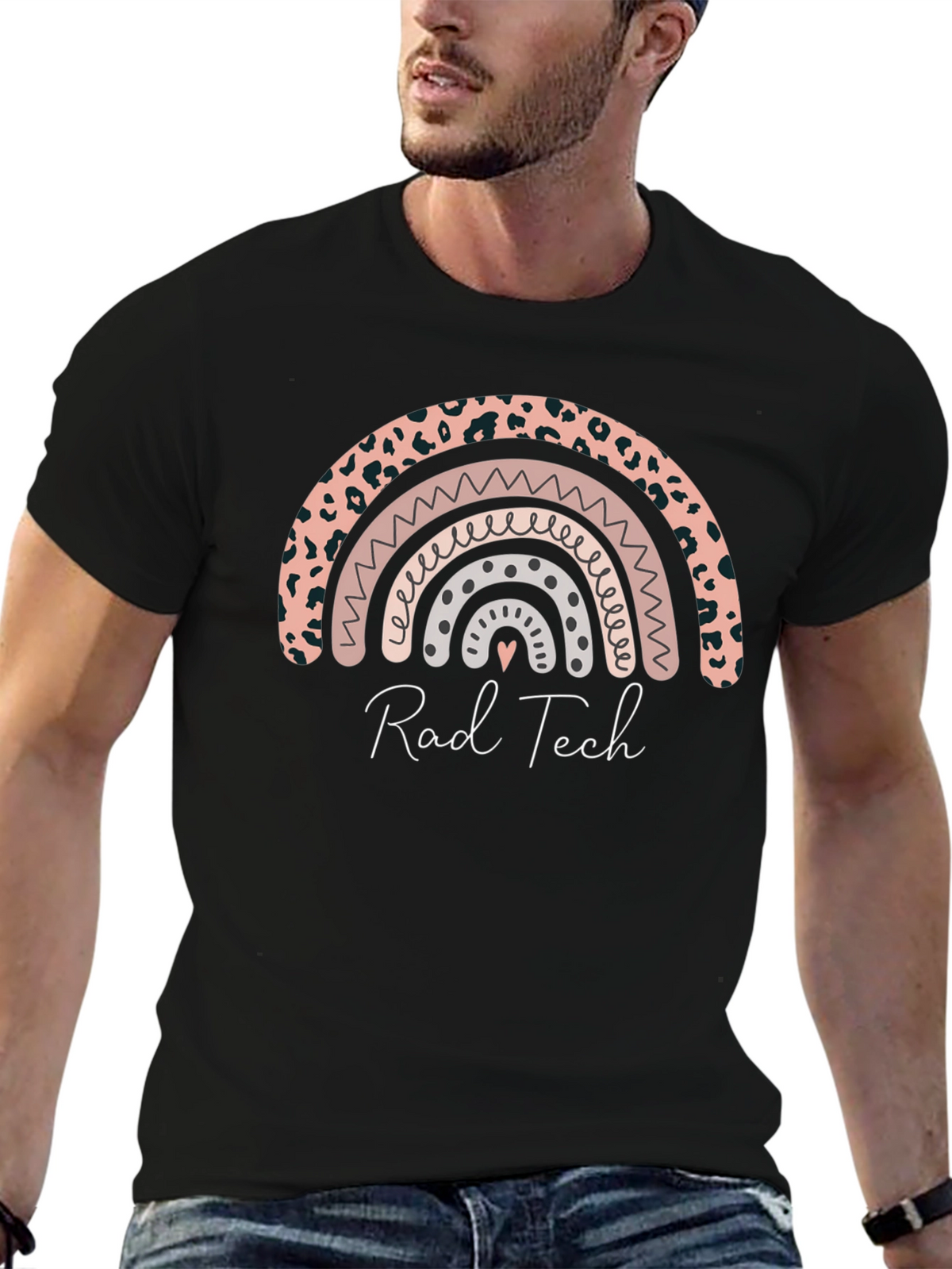 Rad Tech Rainbow Graphic Tee - Soft Black Shirt