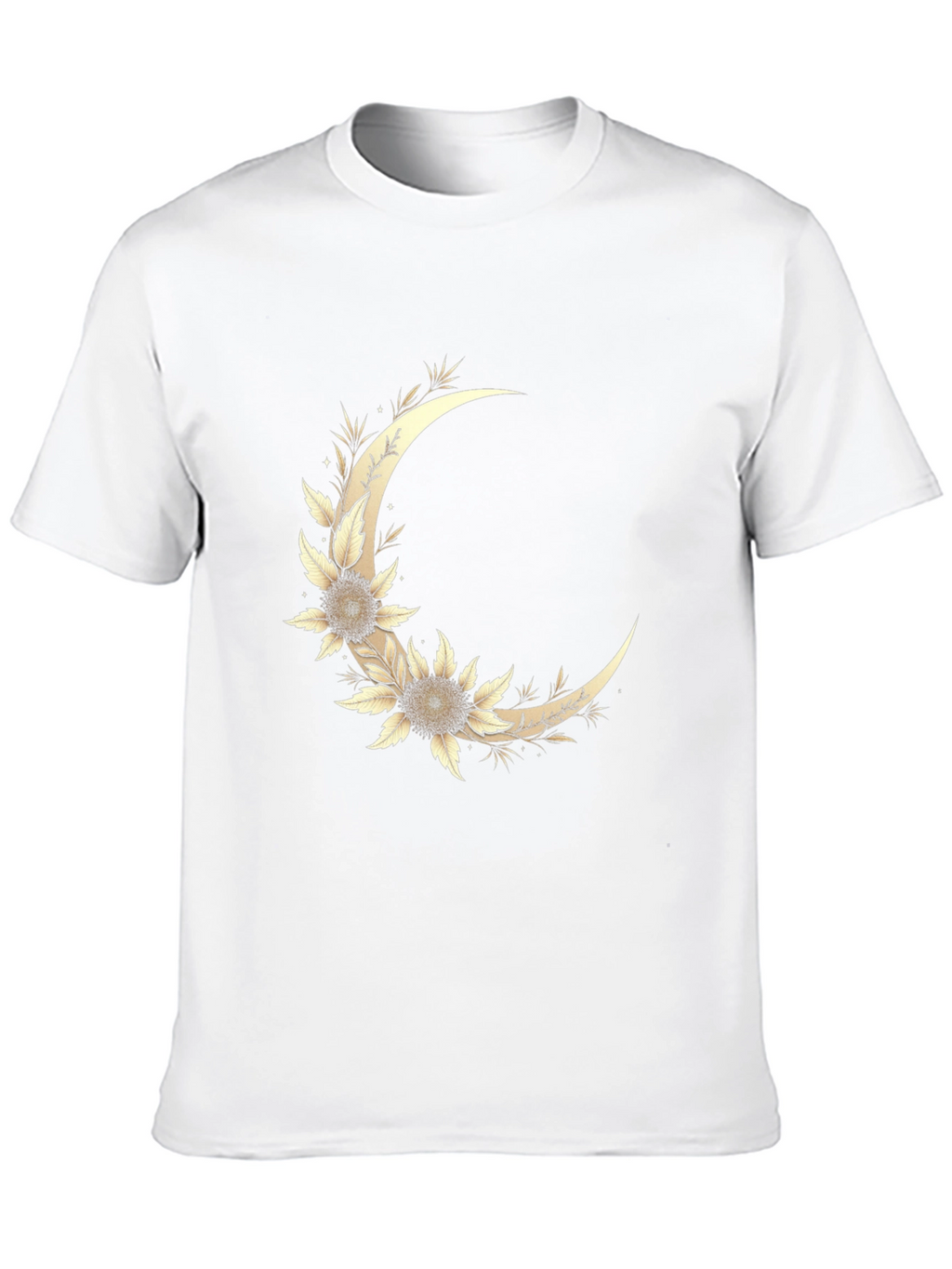 Floral Crescent Moon Graphic T-Shirt