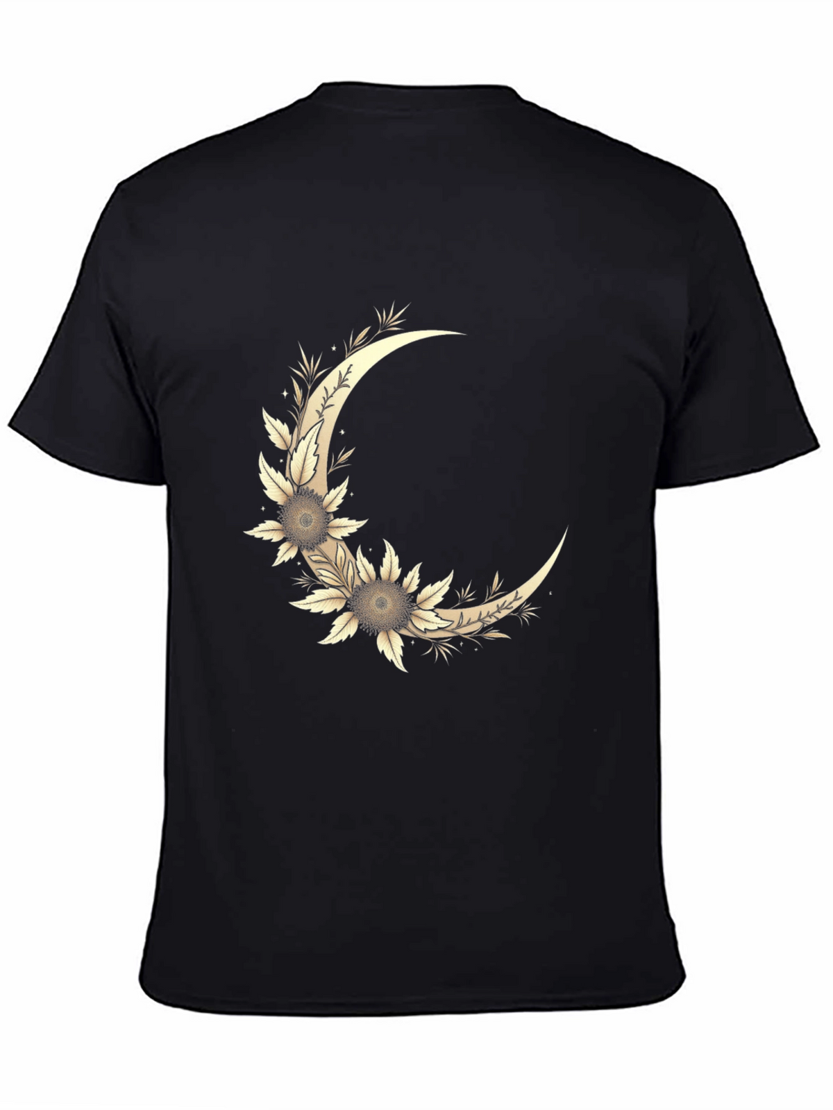 Floral Crescent Moon Graphic T-Shirt