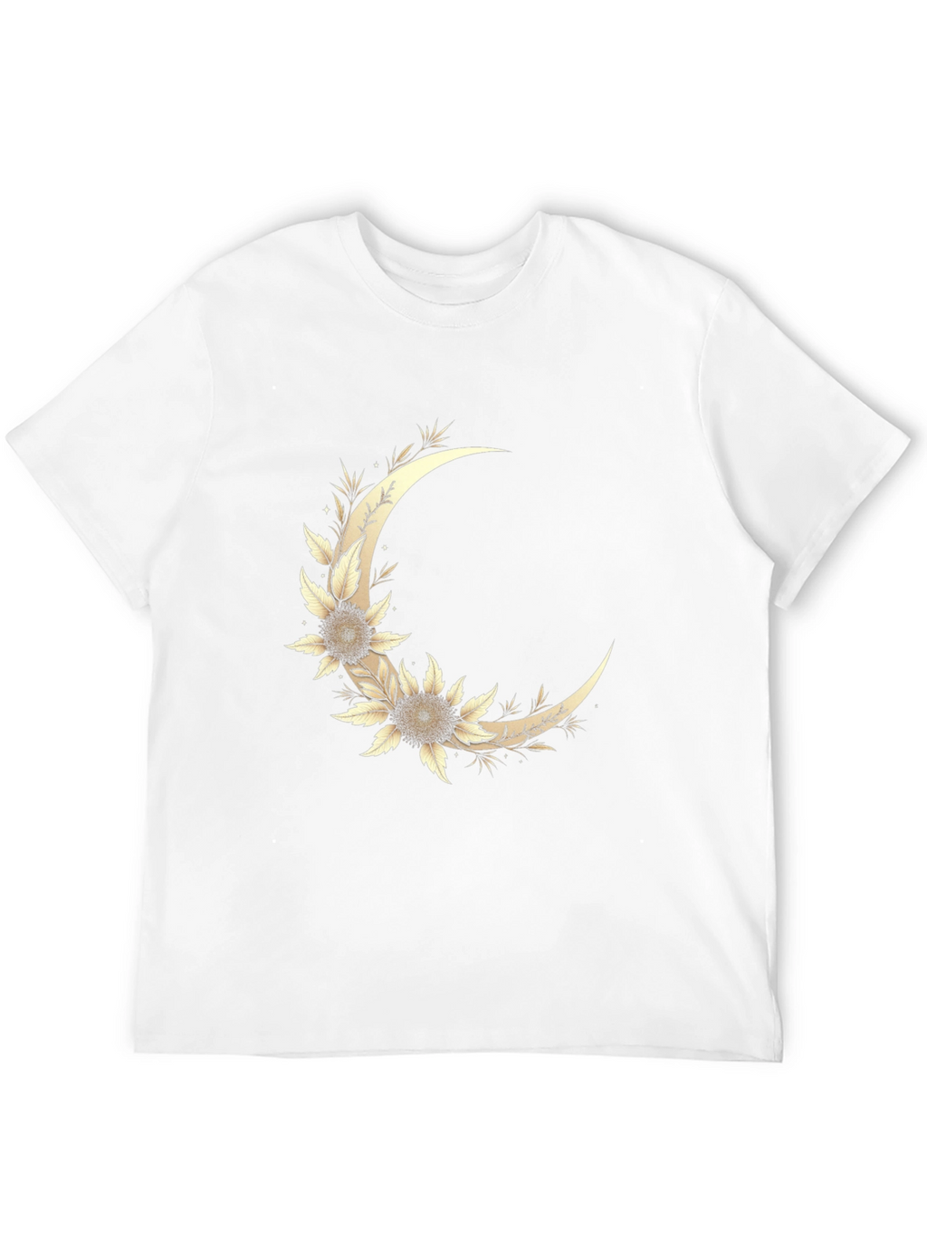 Floral Crescent Moon Graphic T-Shirt