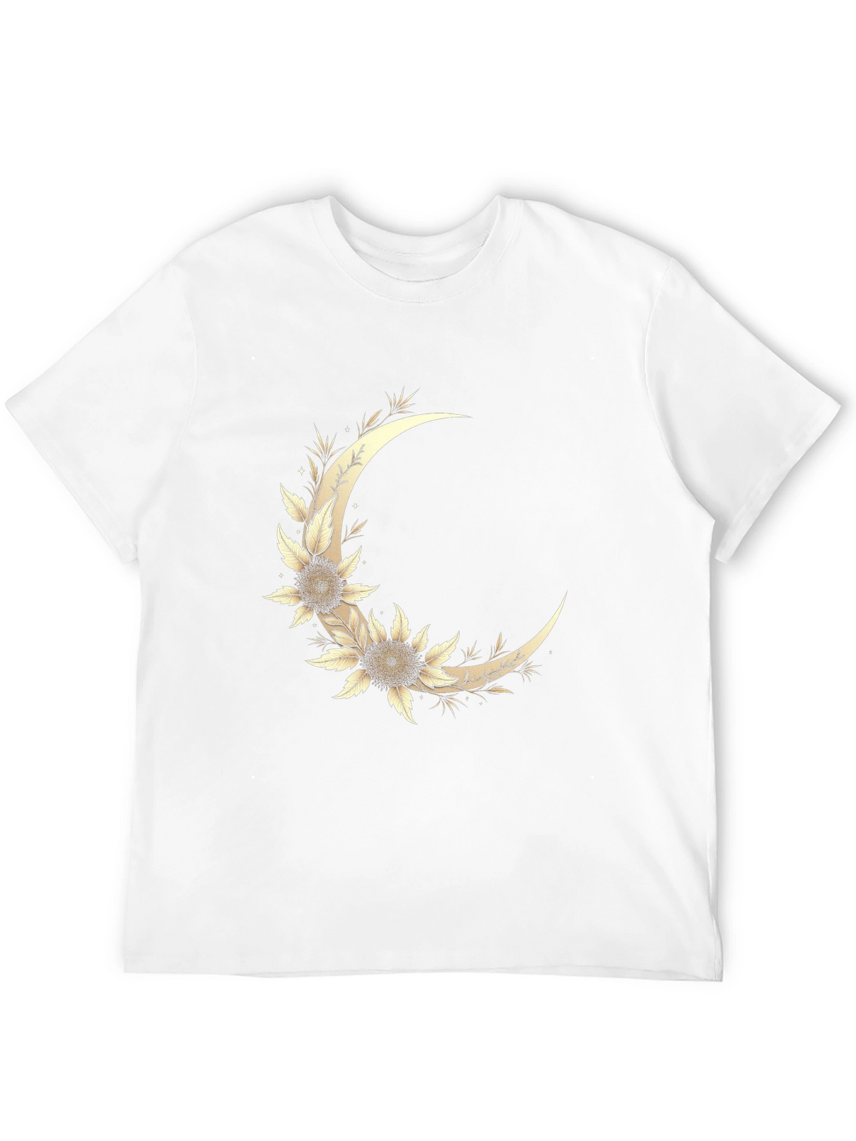 Floral Crescent Moon Graphic T-Shirt