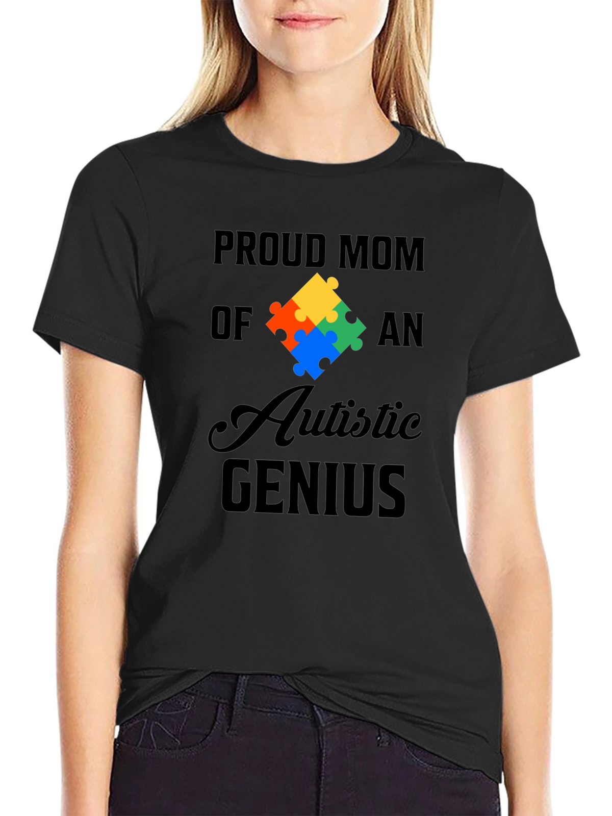 Proud Mom of Autistic Genius Graphic Tee