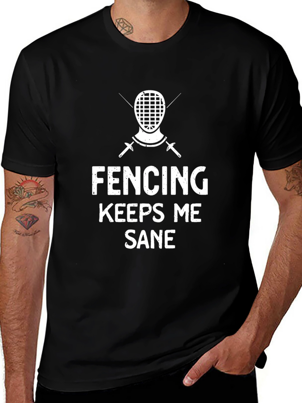 Fencing Keeps Me Sane Graphic Tee