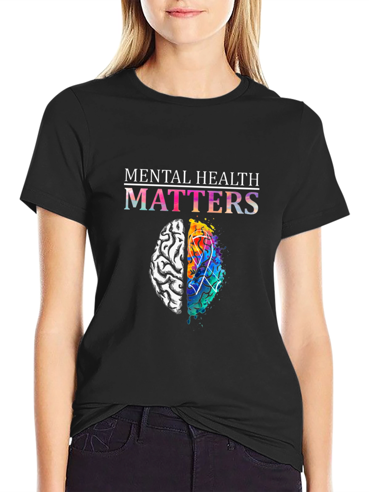 Mental Health Matters Brain Graphic T-Shirt
