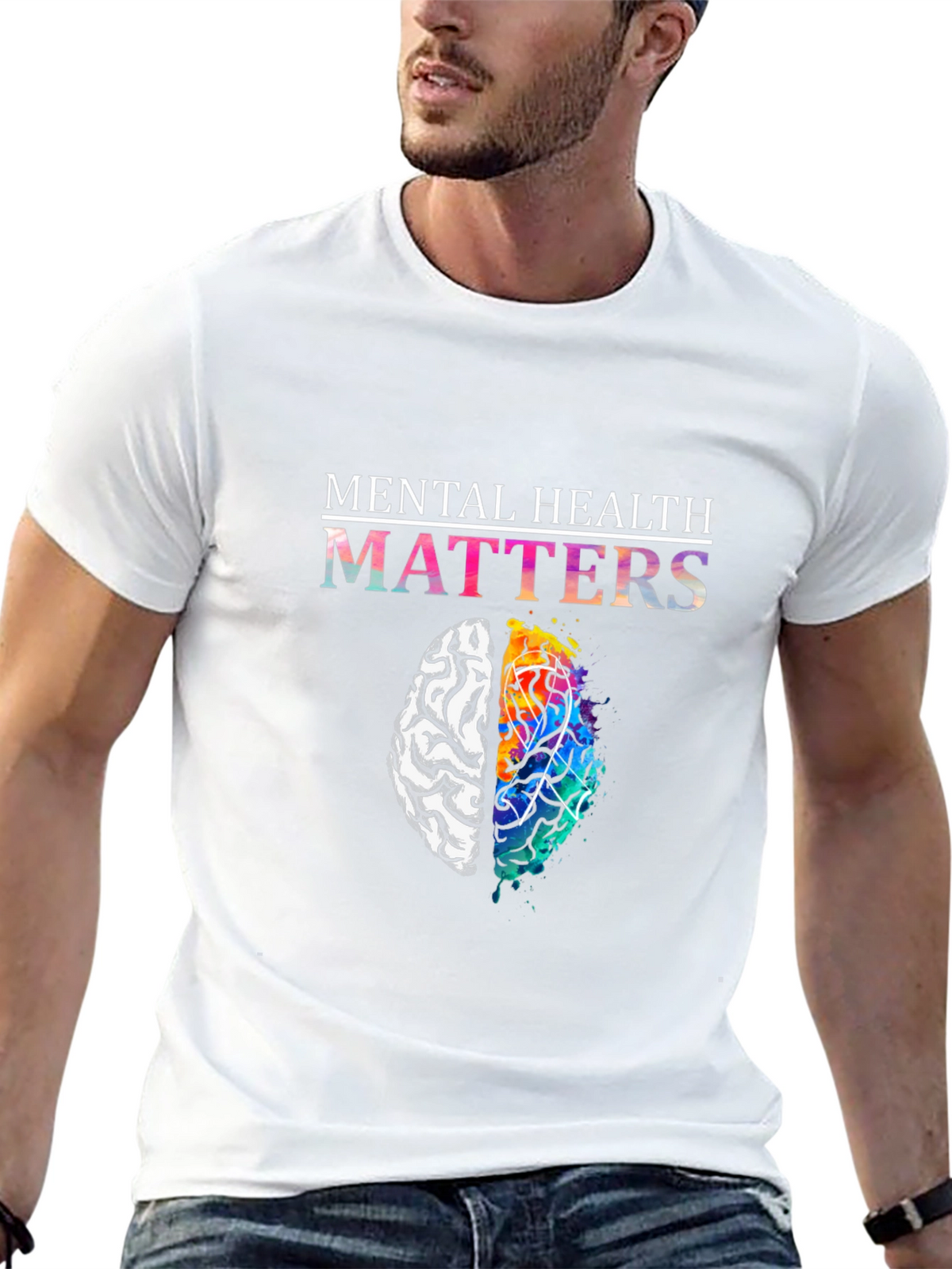 Mental Health Matters Brain Graphic T-Shirt