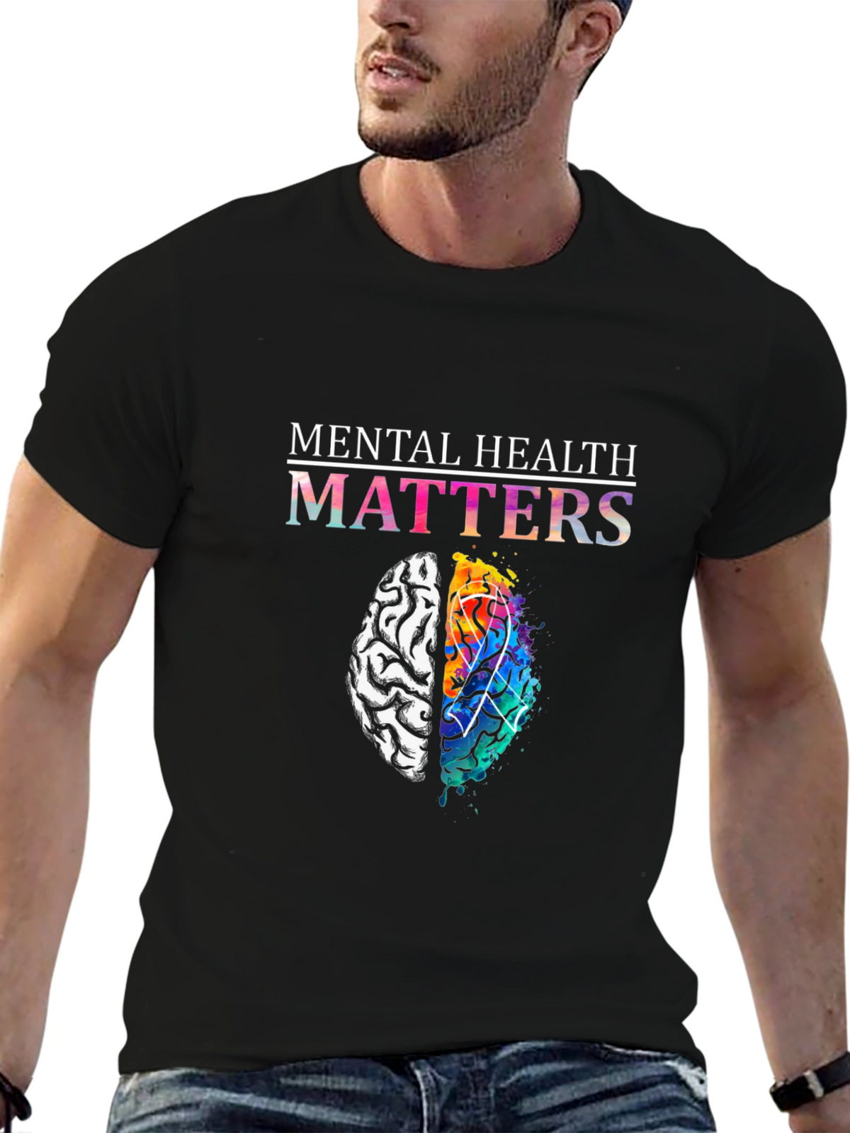 Mental Health Matters Brain Graphic T-Shirt