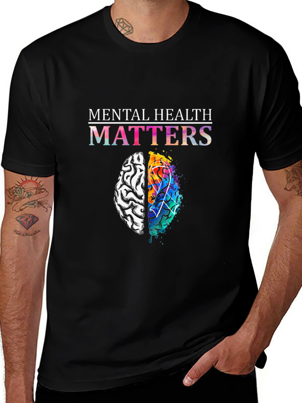 Mental Health Matters Brain Graphic T-Shirt