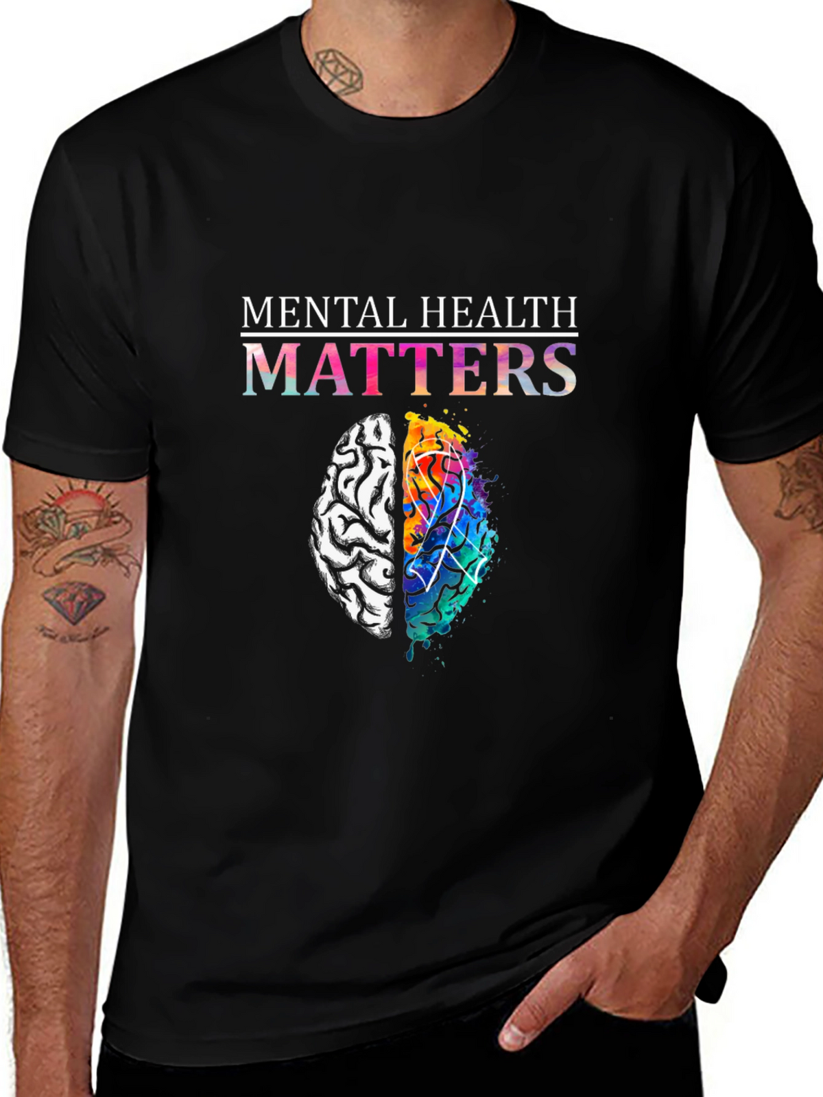 Mental Health Matters Brain Graphic T-Shirt