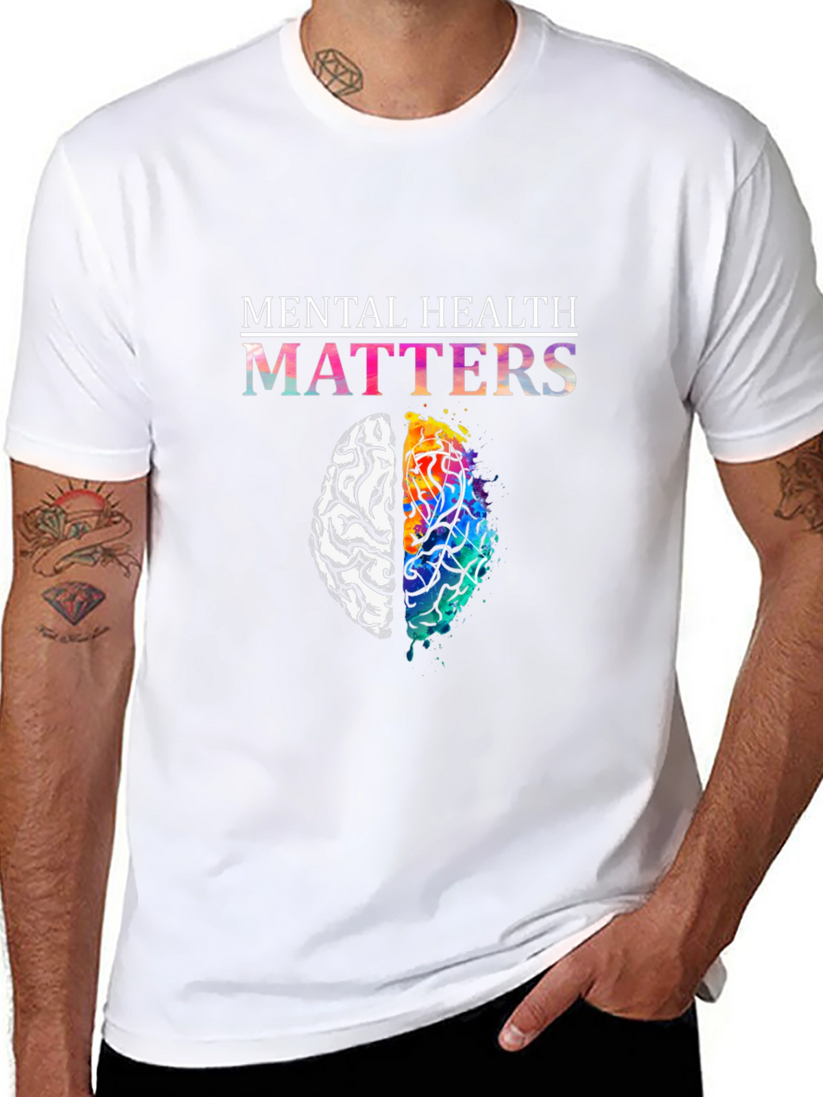 Mental Health Matters Brain Graphic T-Shirt