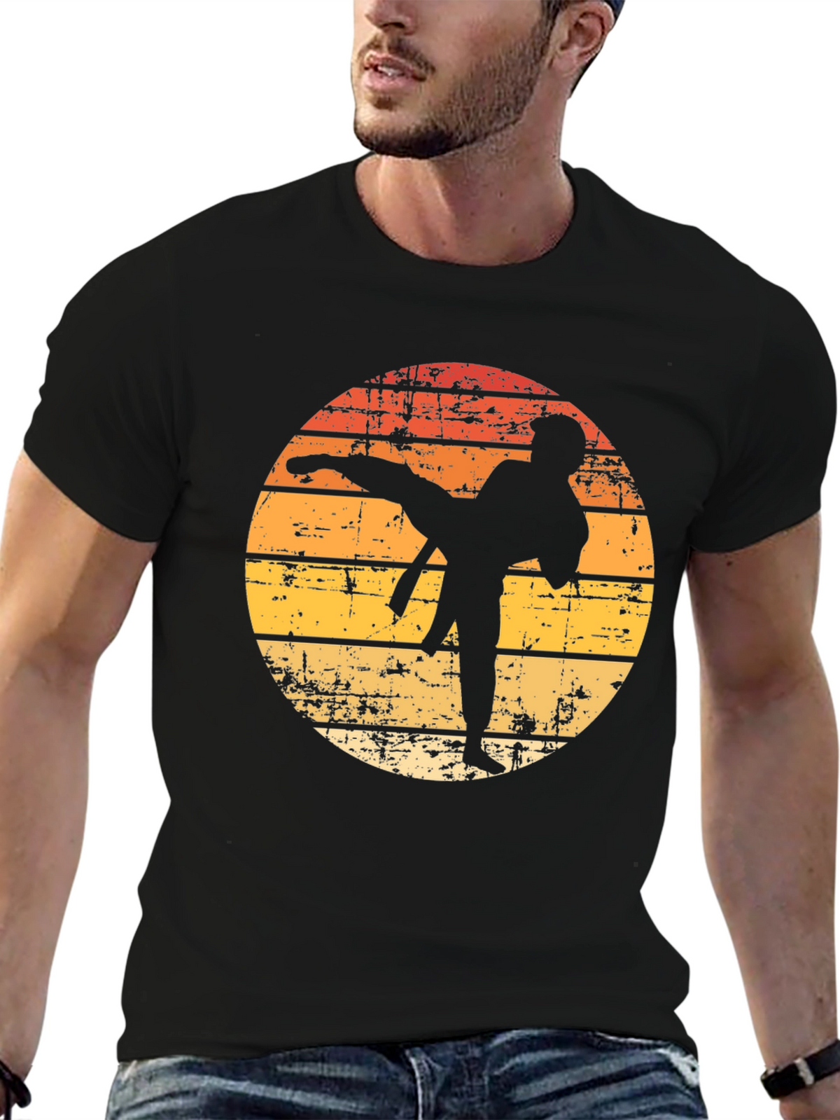 Karate Sunset T-Shirt - Retro Martial Arts Tee
