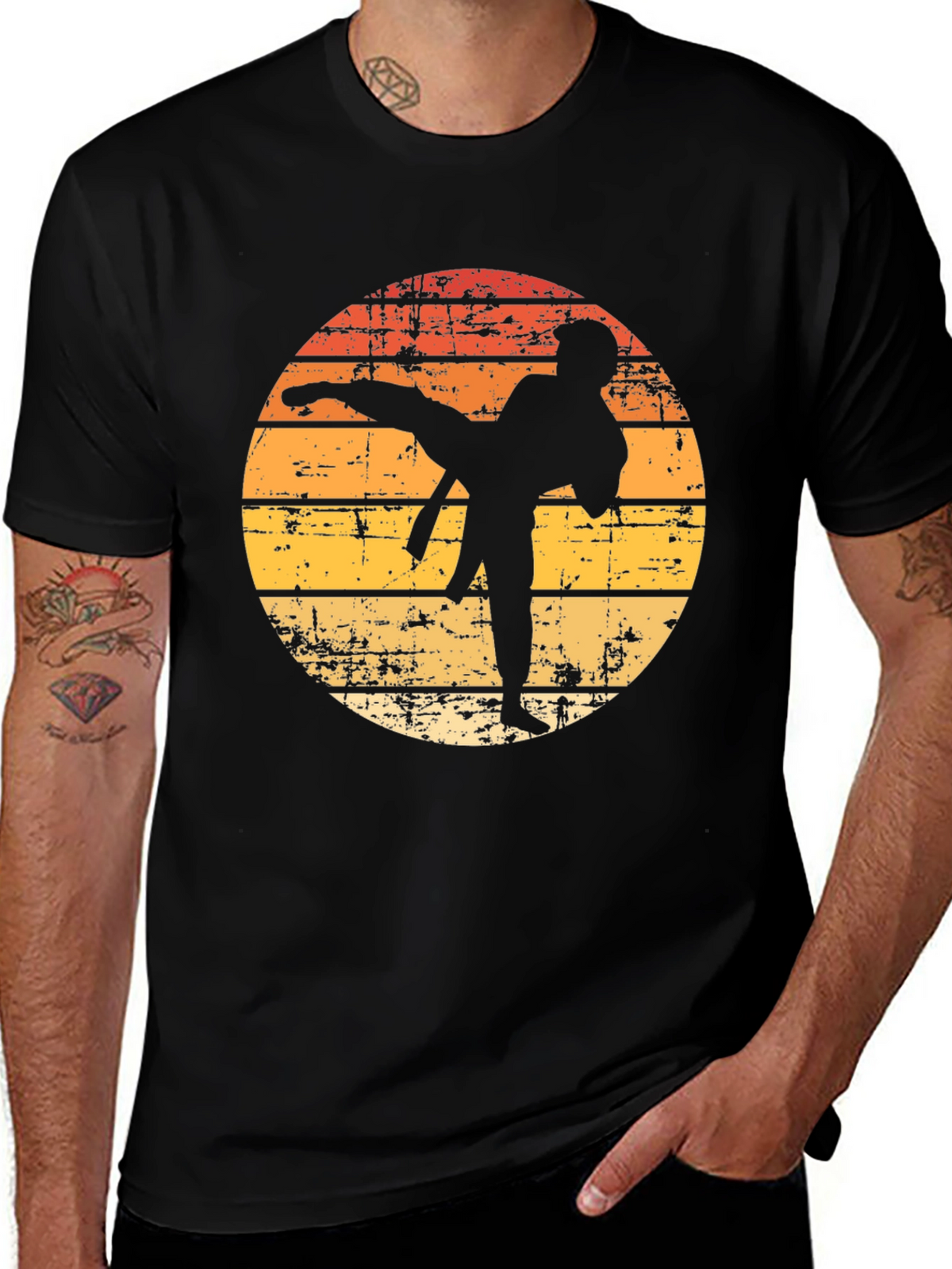 Karate Sunset T-Shirt - Retro Martial Arts Tee
