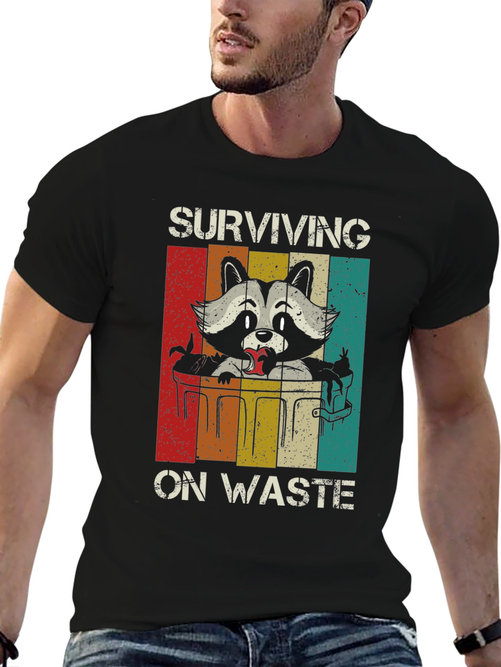 Surviving on Waste Raccoon Graphic Tee