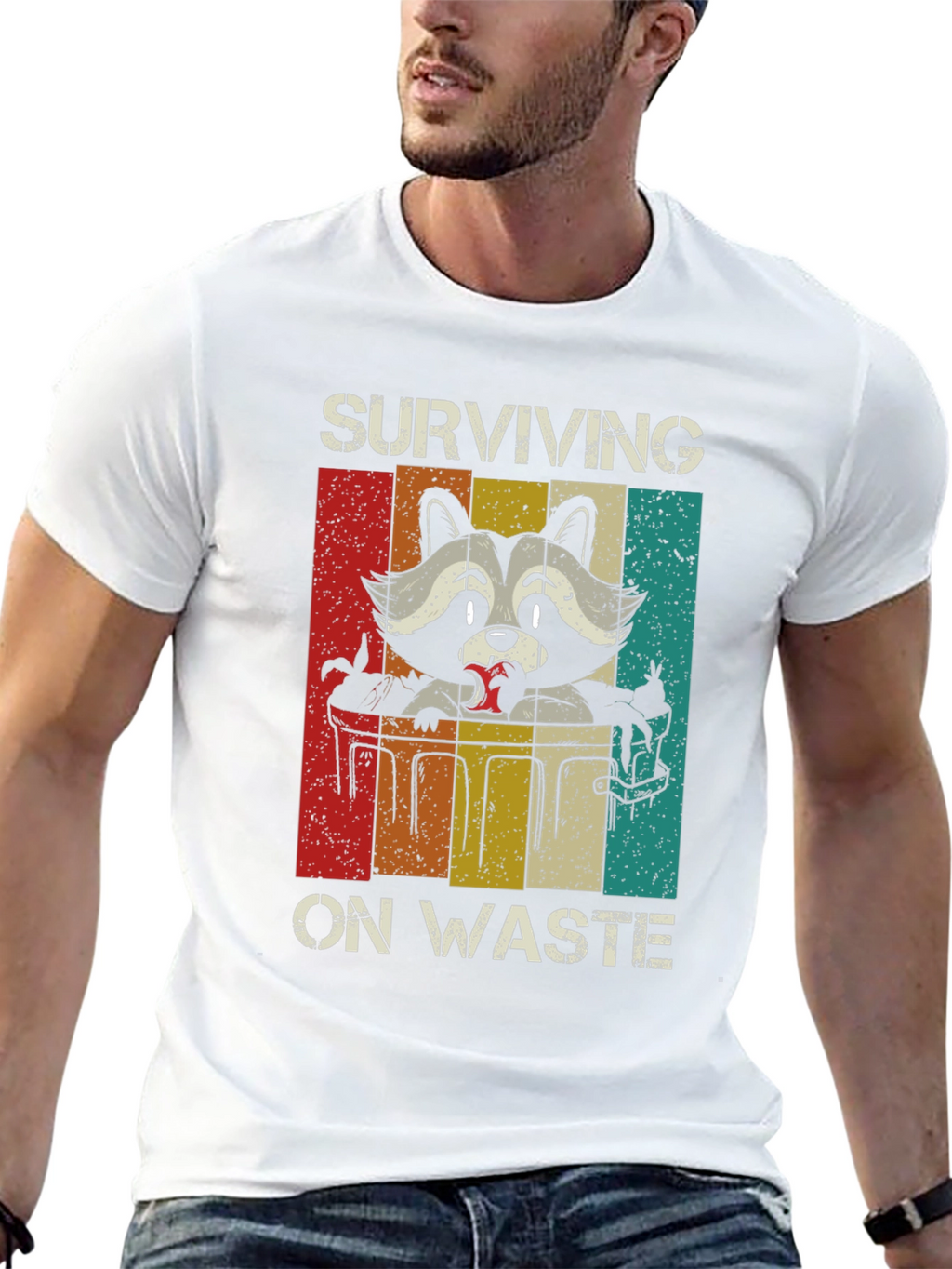 Surviving on Waste Raccoon Graphic Tee