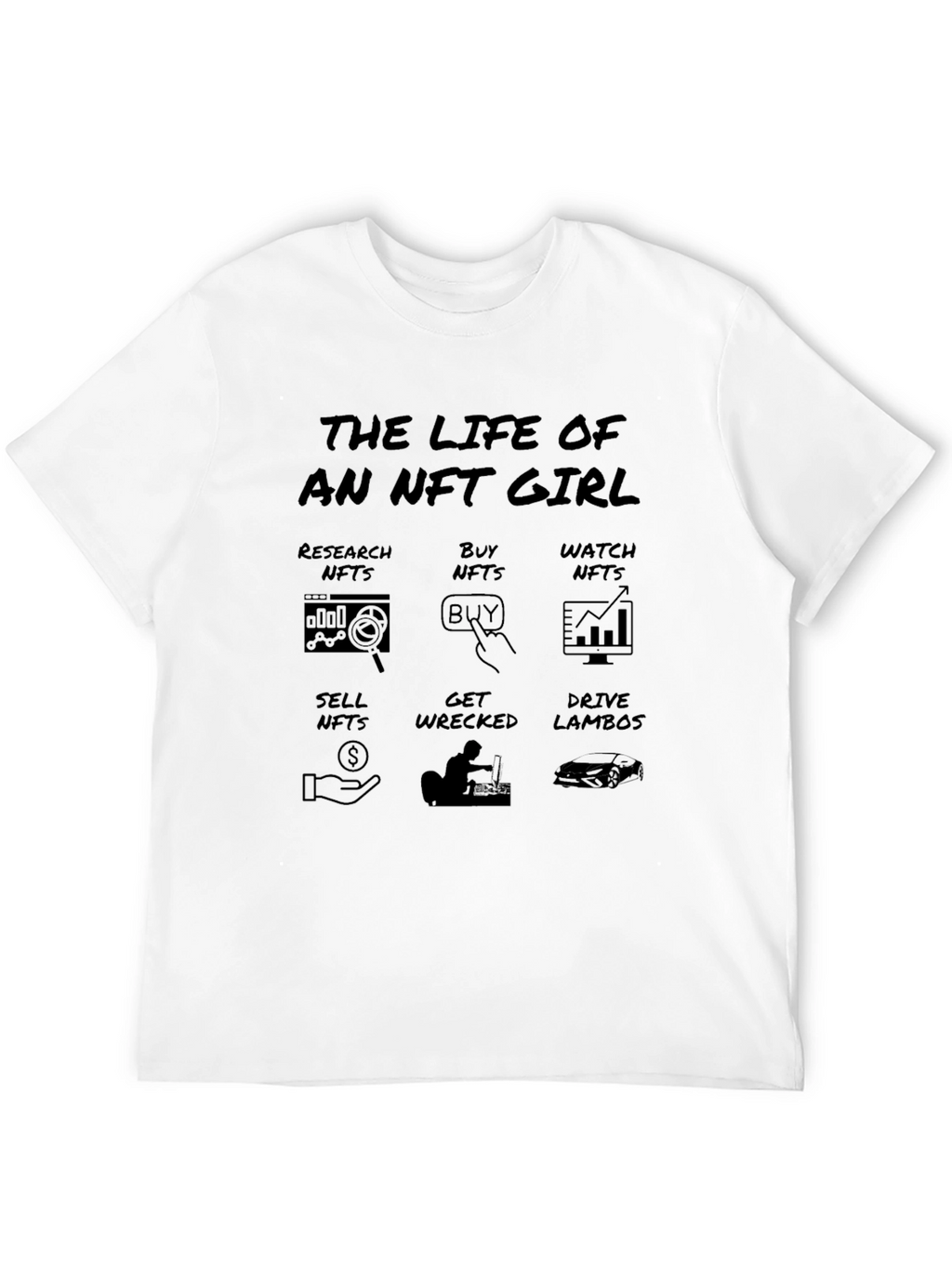 NFT Girl Black T-Shirt: Crypto Meme Tee