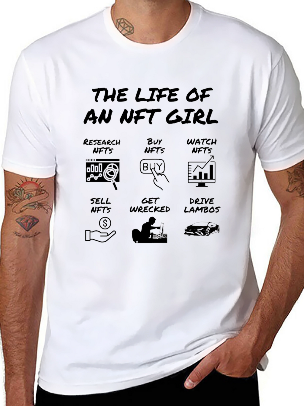 NFT Girl Black T-Shirt: Crypto Meme Tee