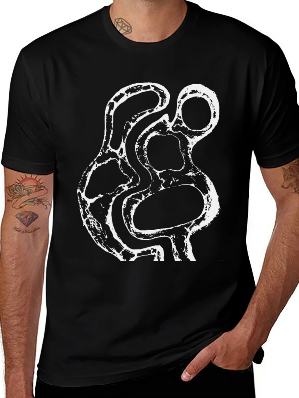 Abstract Print Black T-Shirt