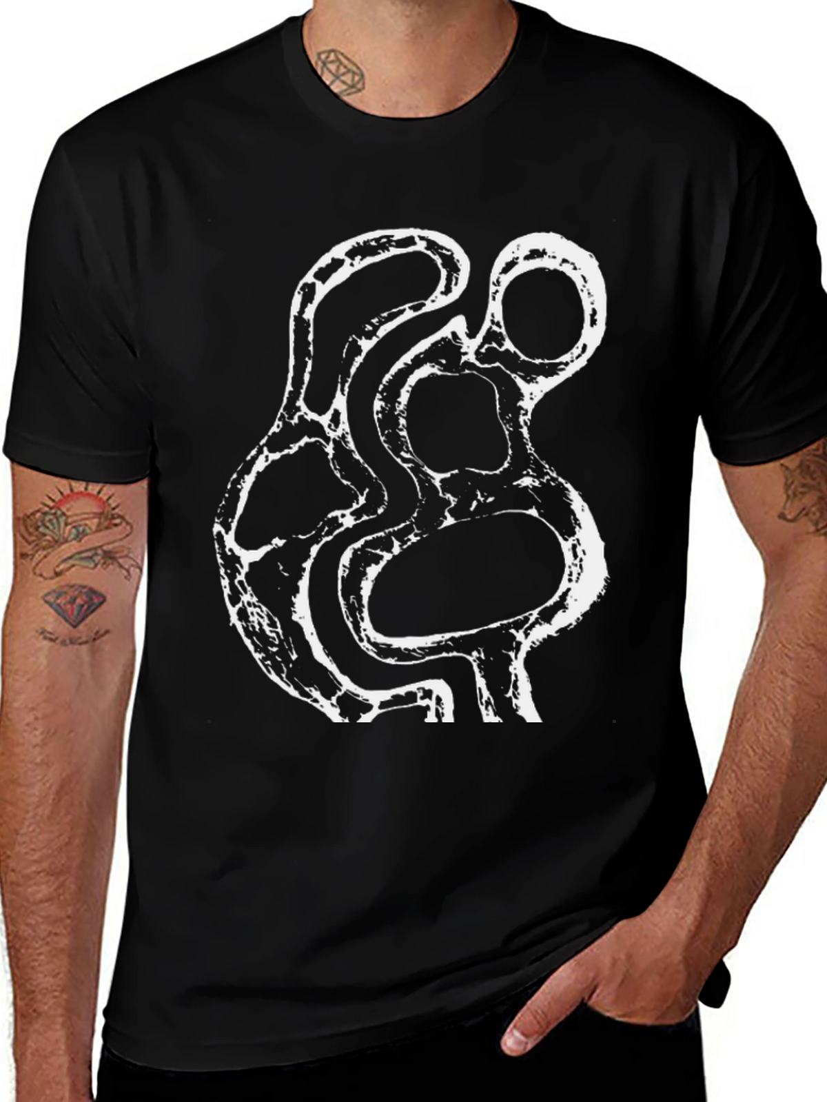 Abstract Print Black T-Shirt