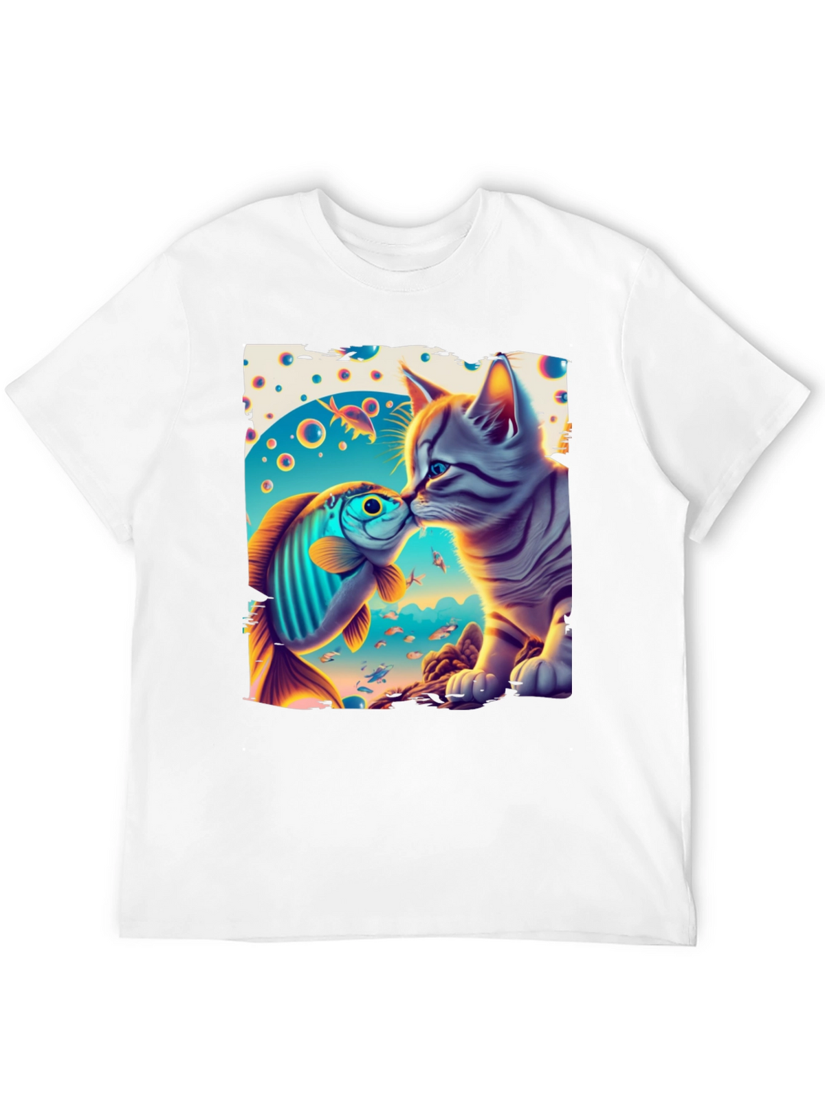 Cat and Fish Graphic Tee