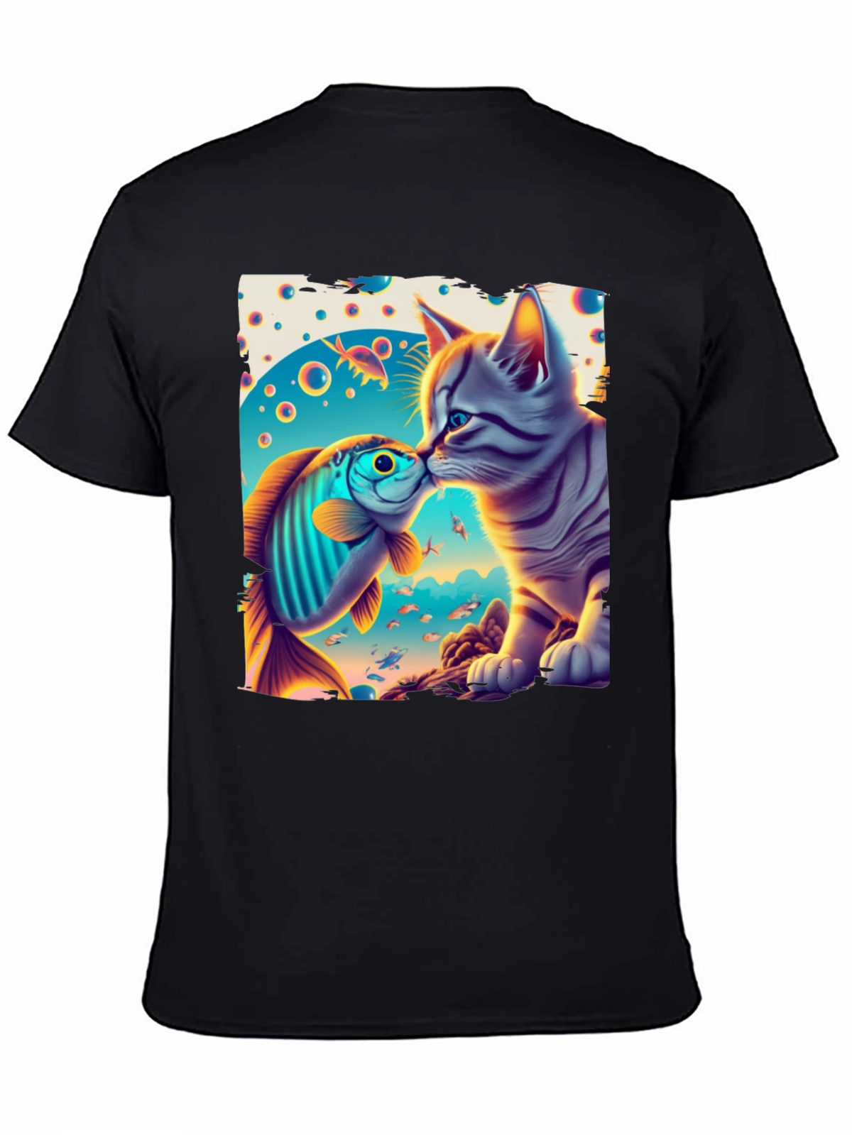 Cat and Fish Graphic Tee