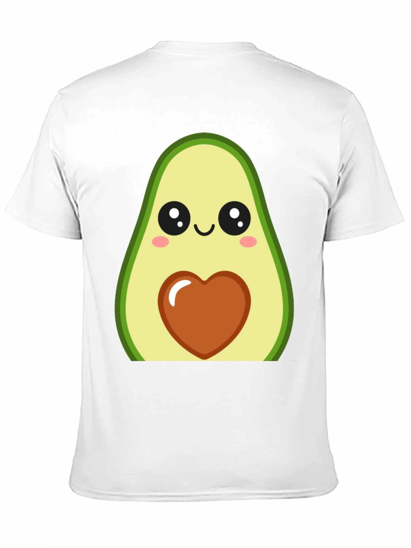 Cute Avocado Heart Graphic Black T-Shirt