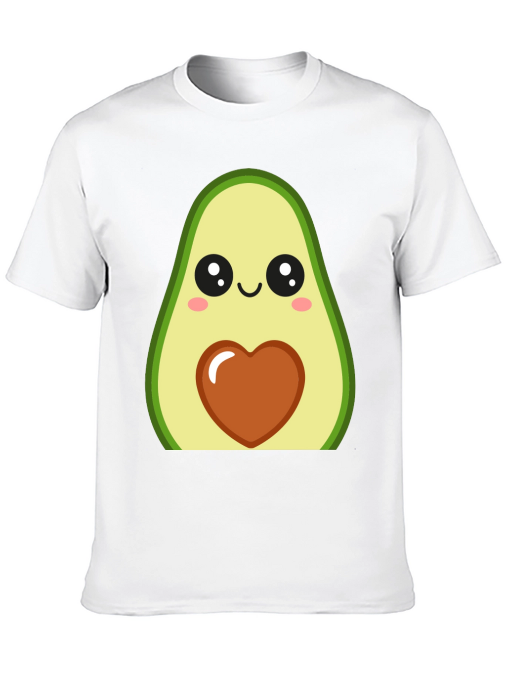 Cute Avocado Heart Graphic Black T-Shirt