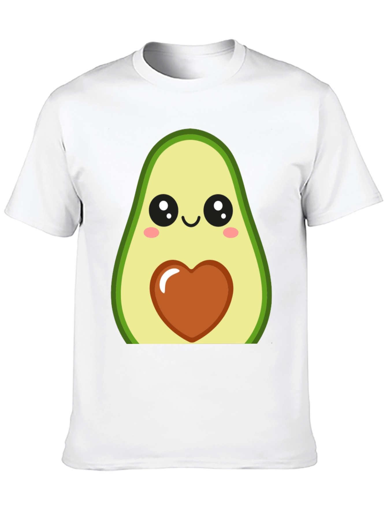 Cute Avocado Heart Graphic Black T-Shirt
