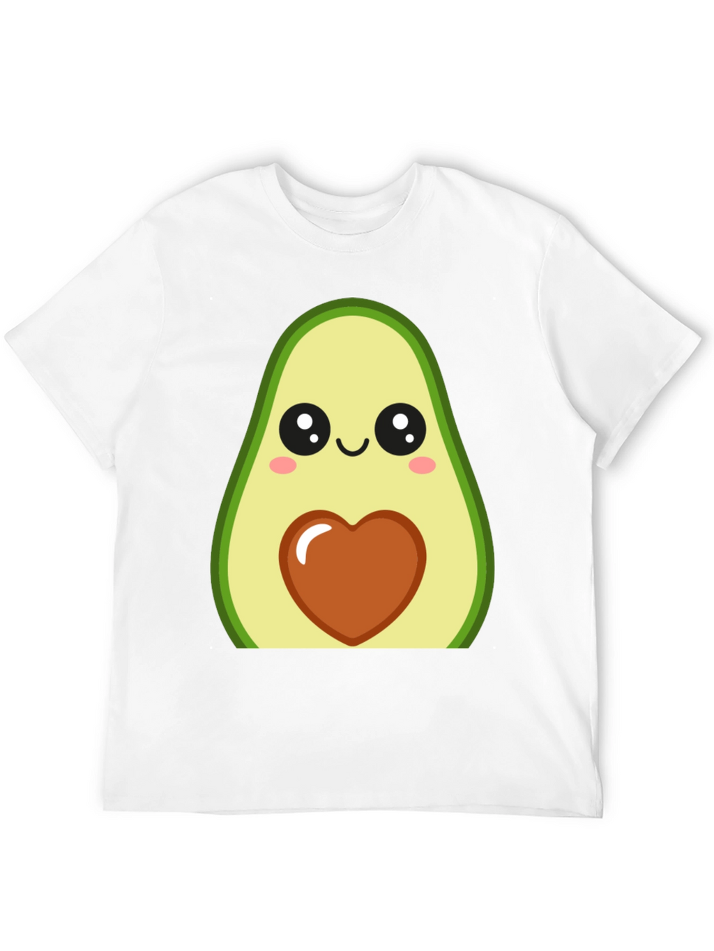 Cute Avocado Heart Graphic Black T-Shirt