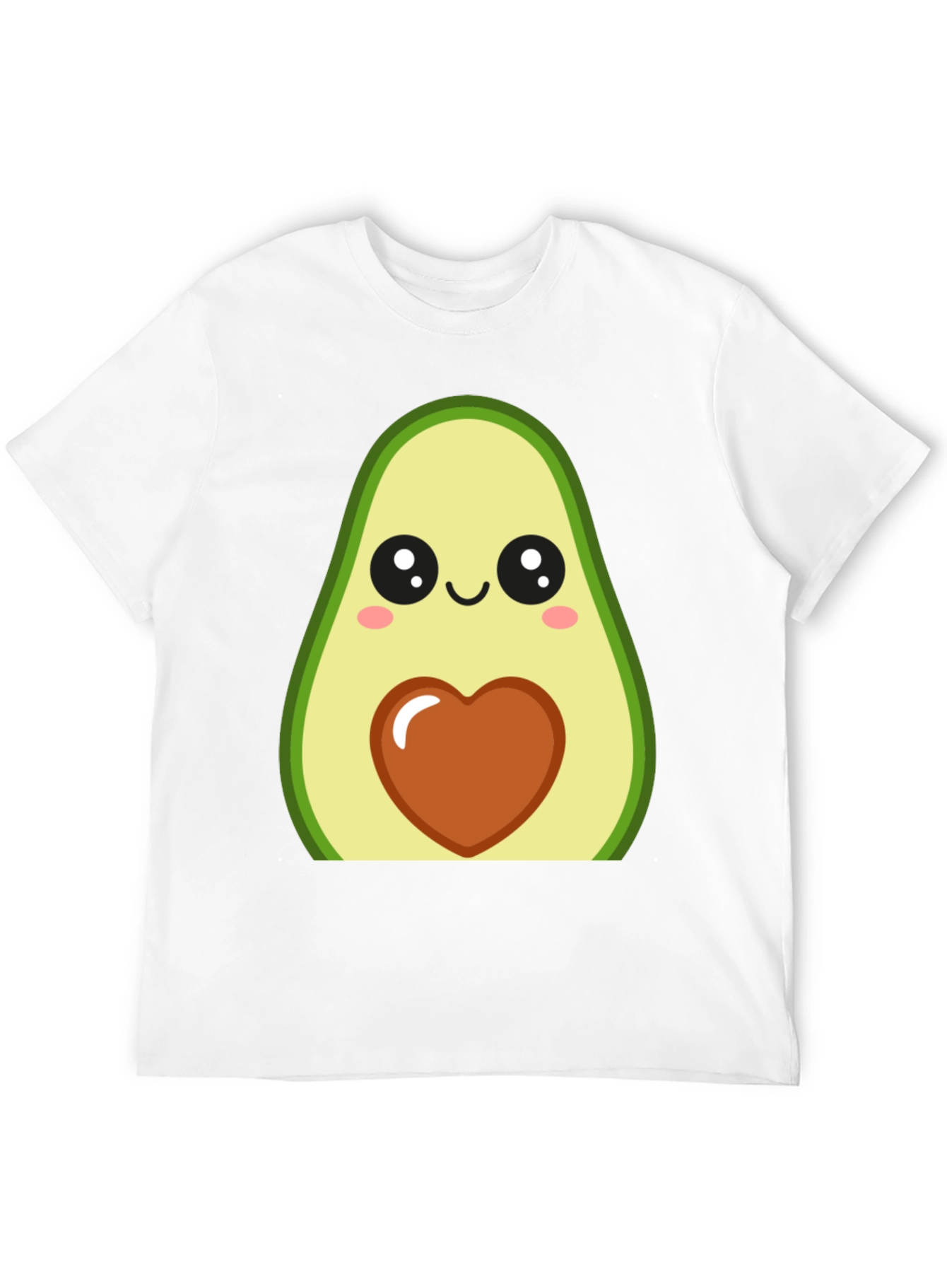 Cute Avocado Heart Graphic Black T-Shirt