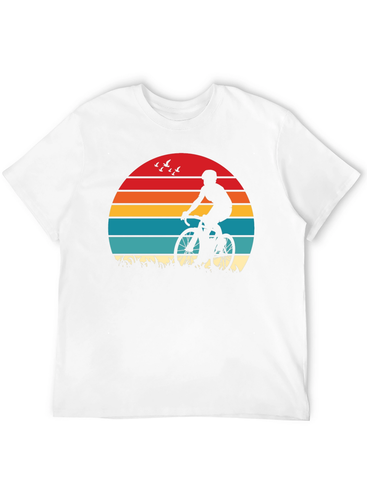 Cyclist Sunset Graphic T-Shirt
