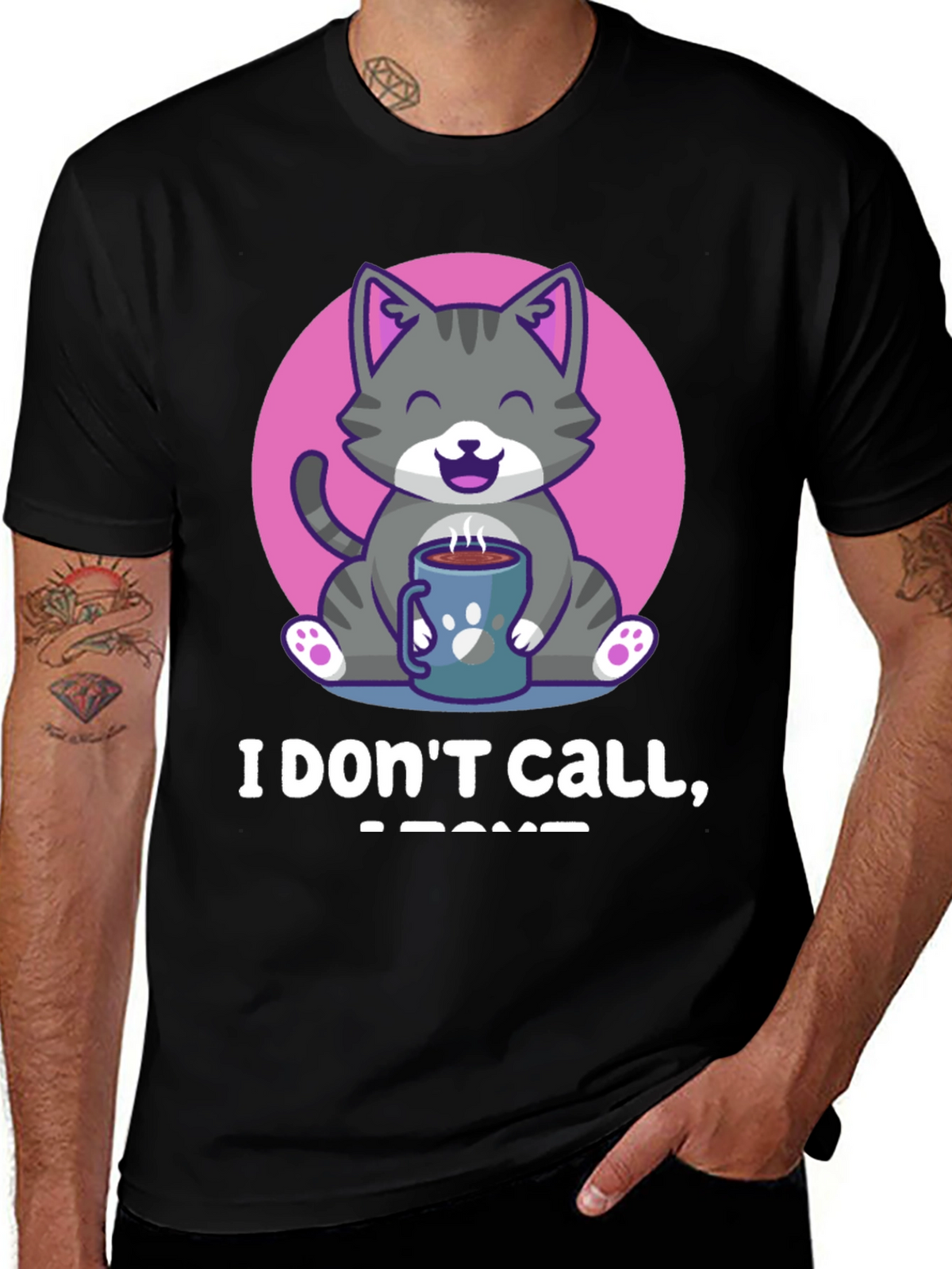Cute Cat Coffee T-Shirt