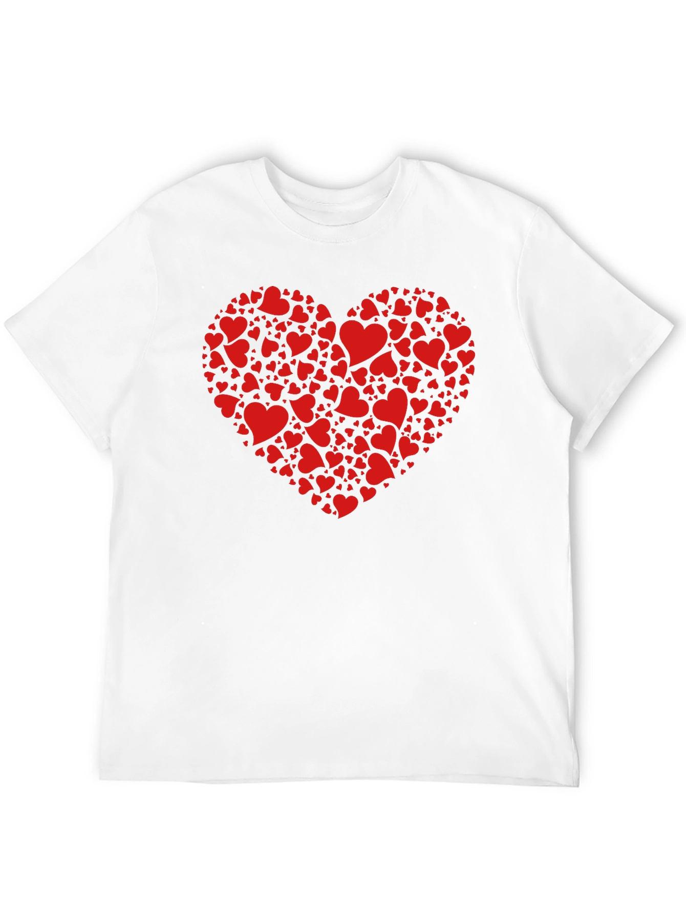 Heart Pattern Black T-Shirt