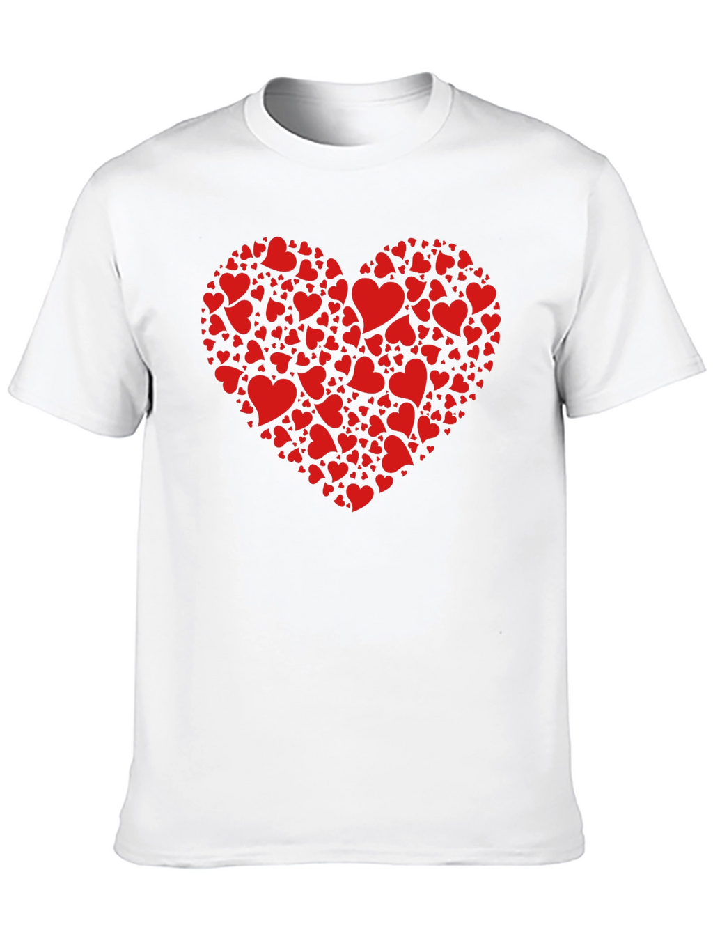 Heart Pattern Black T-Shirt