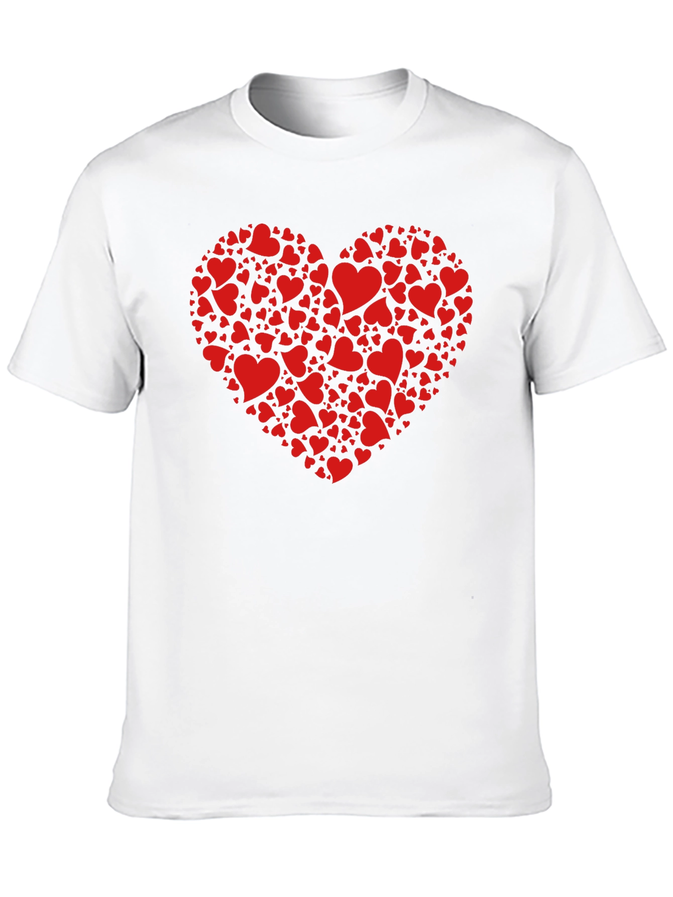 Heart Pattern Black T-Shirt
