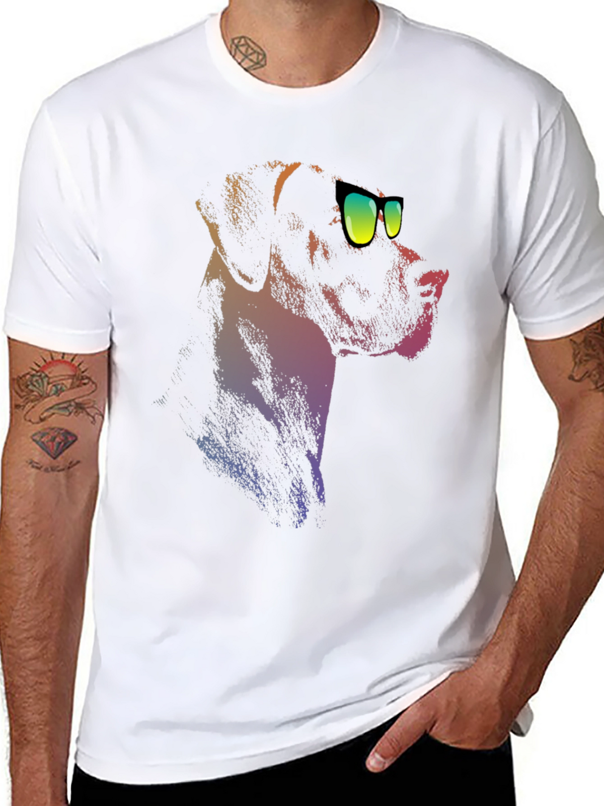 Cool Dog Tee: Black T-Shirt with Dog Graphic