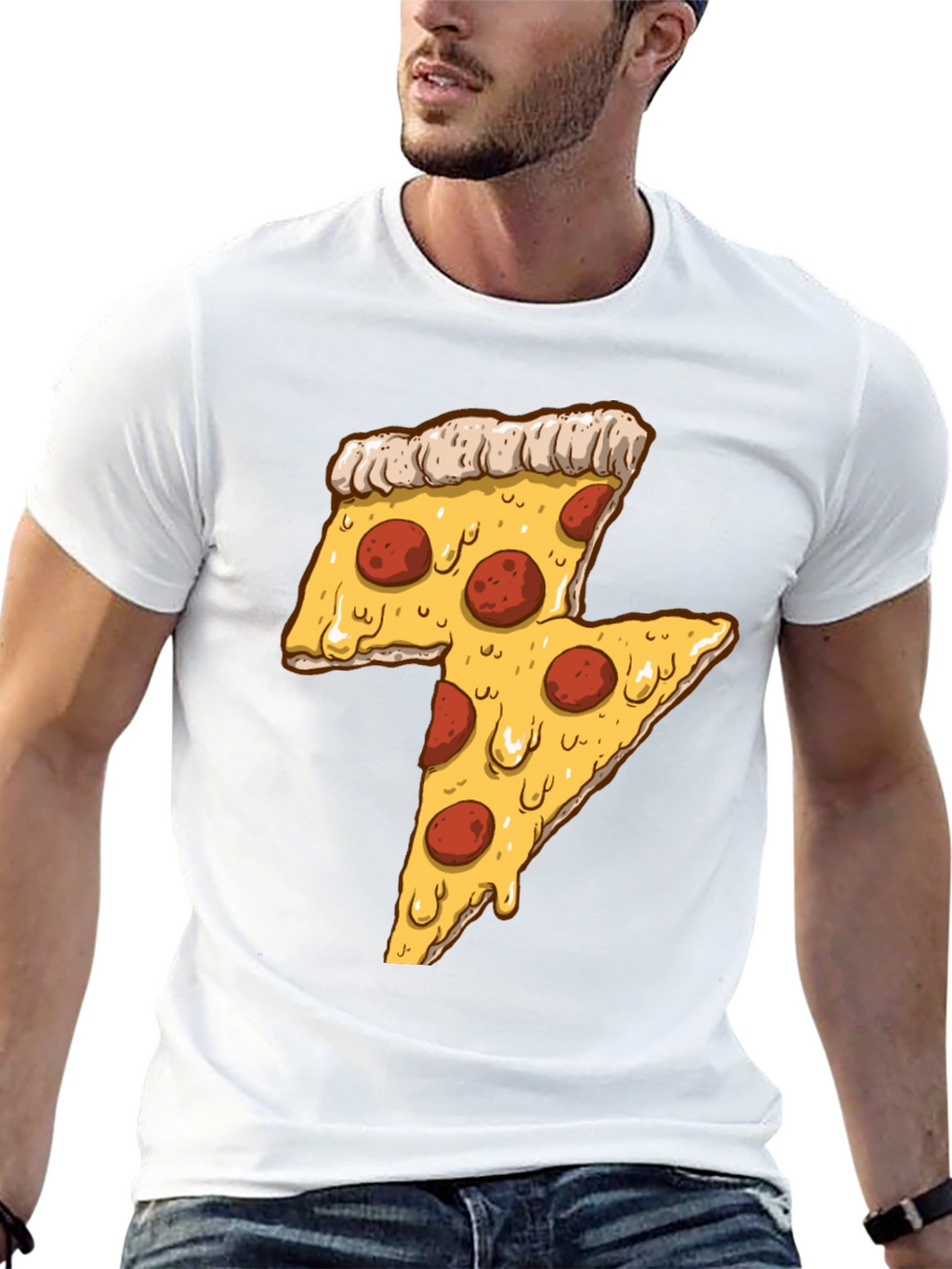 Pizza Lightning Bolt Graphic Tee