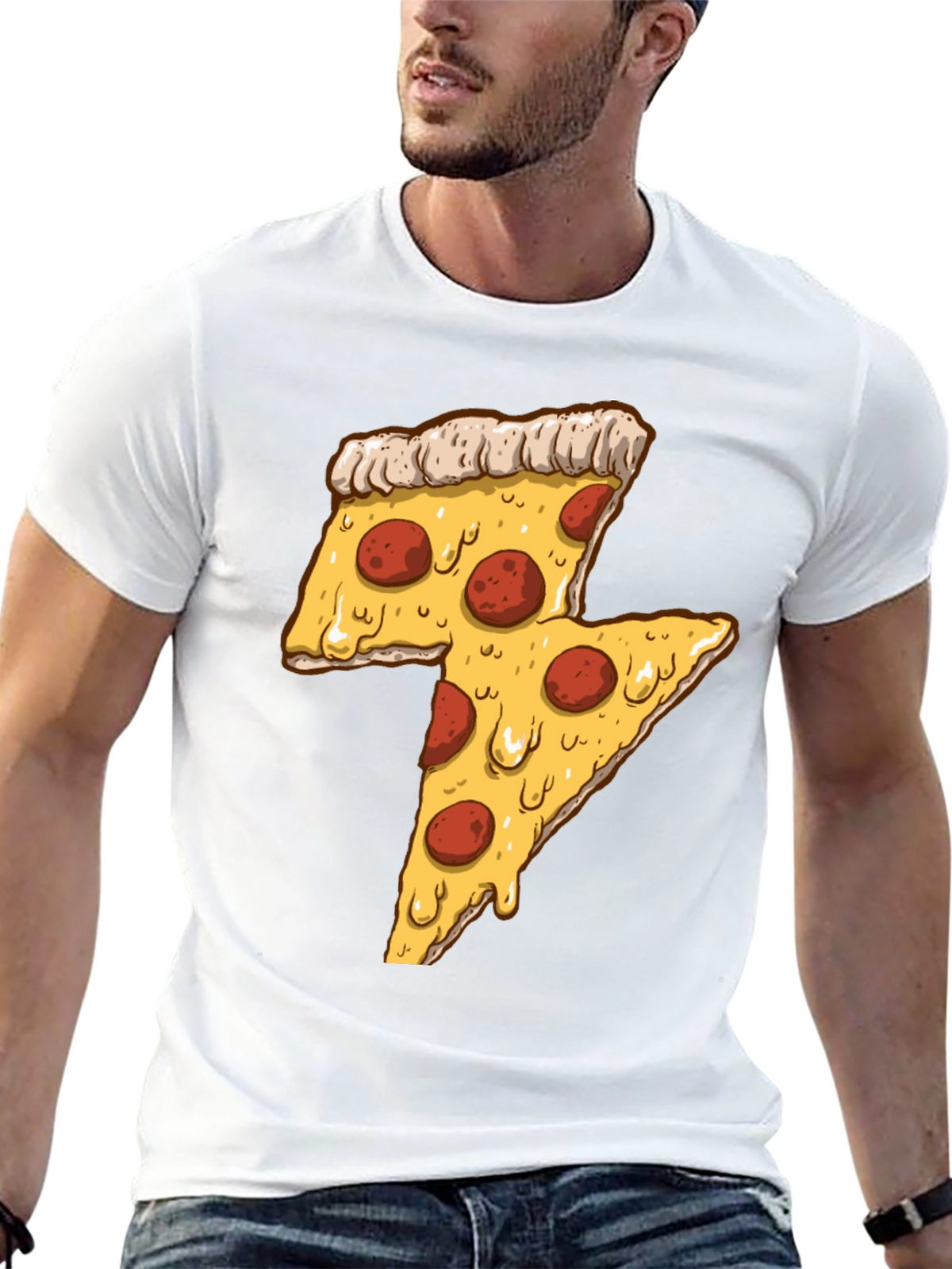 Pizza Lightning Bolt Graphic Tee