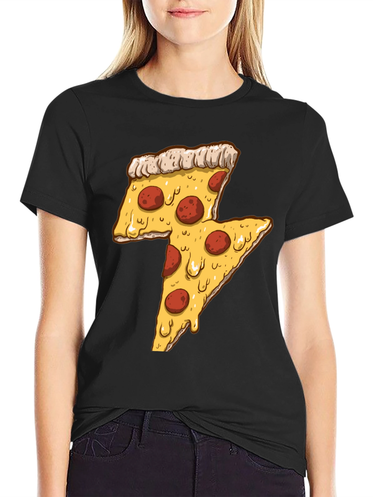 Pizza Lightning Bolt Graphic Tee