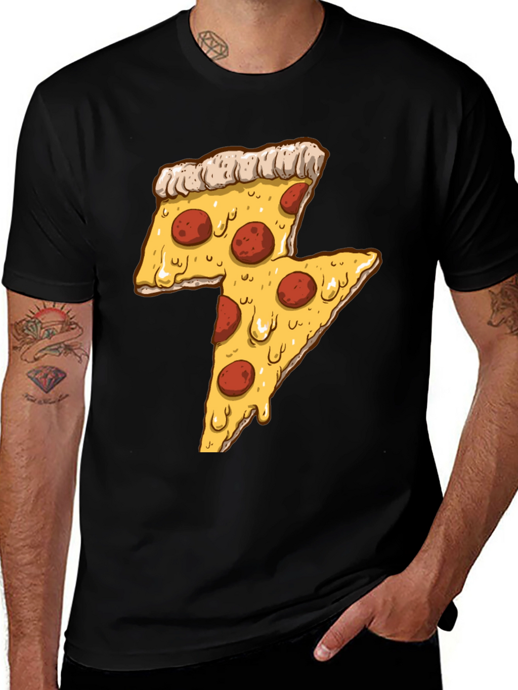 Pizza Lightning Bolt Graphic Tee