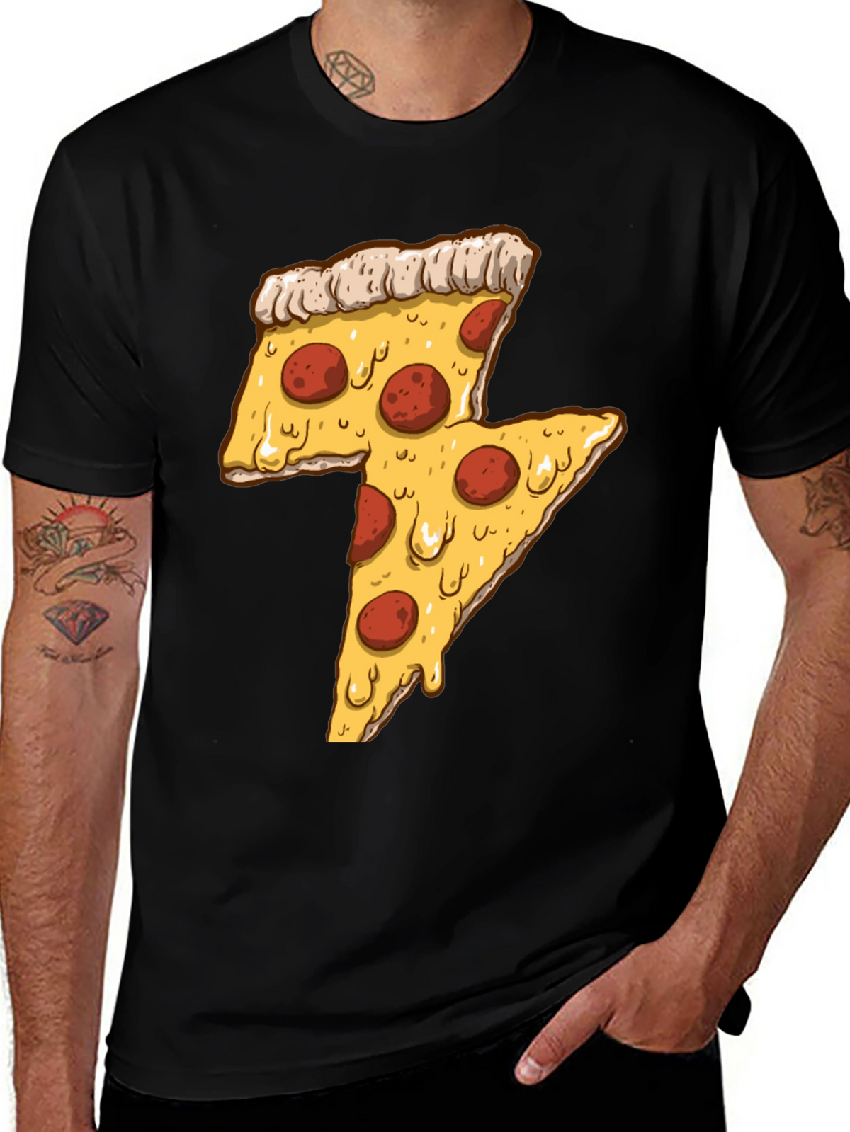 Pizza Lightning Bolt Graphic Tee