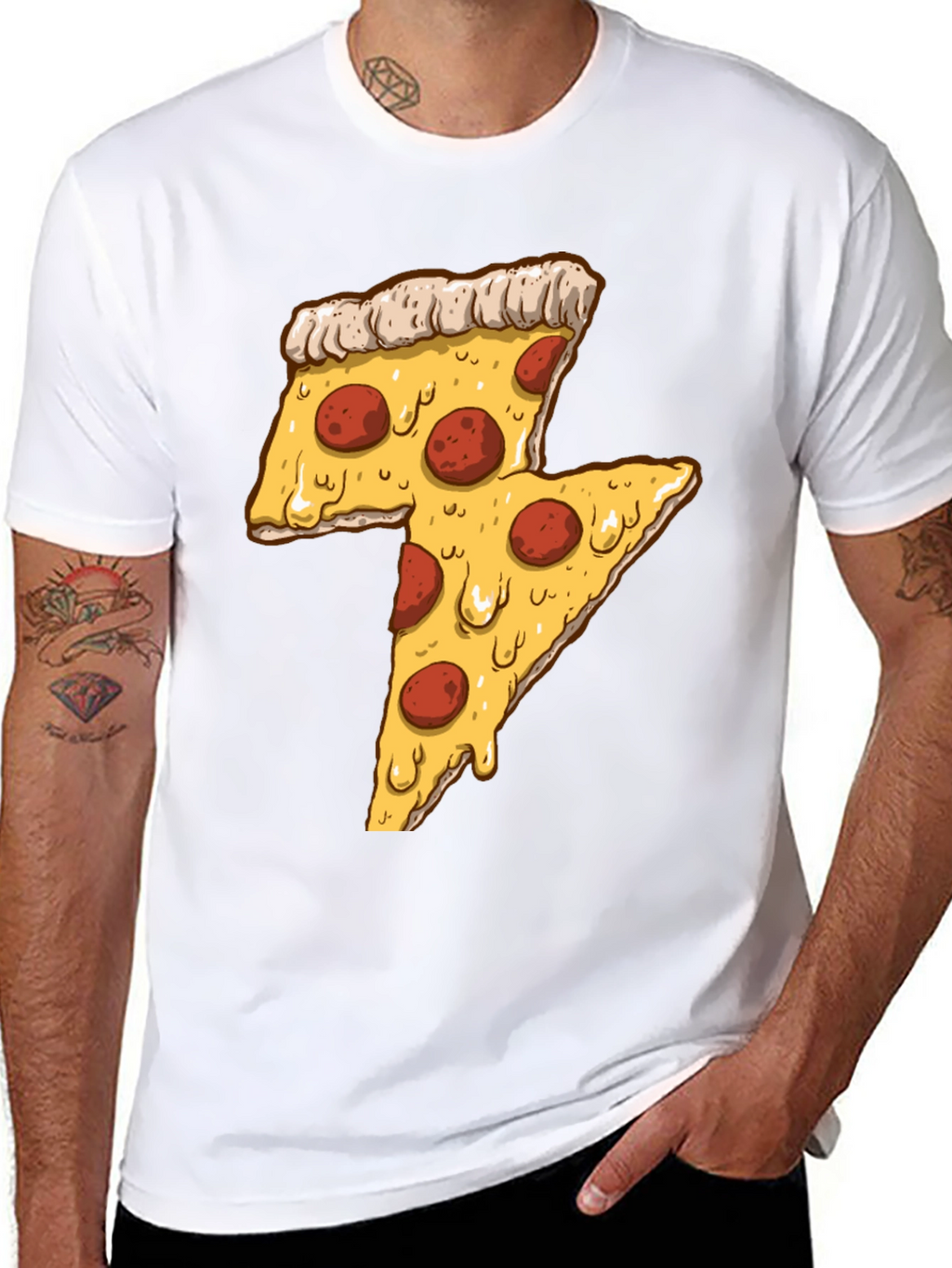 Pizza Lightning Bolt Graphic Tee