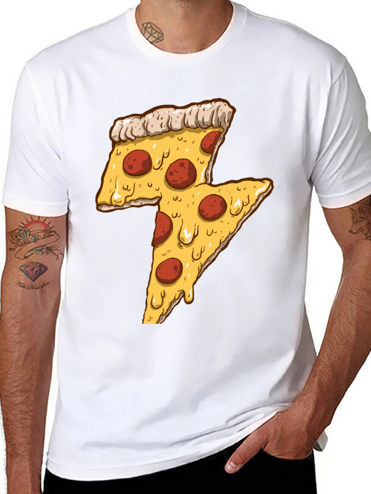 Pizza Lightning Bolt Graphic Tee