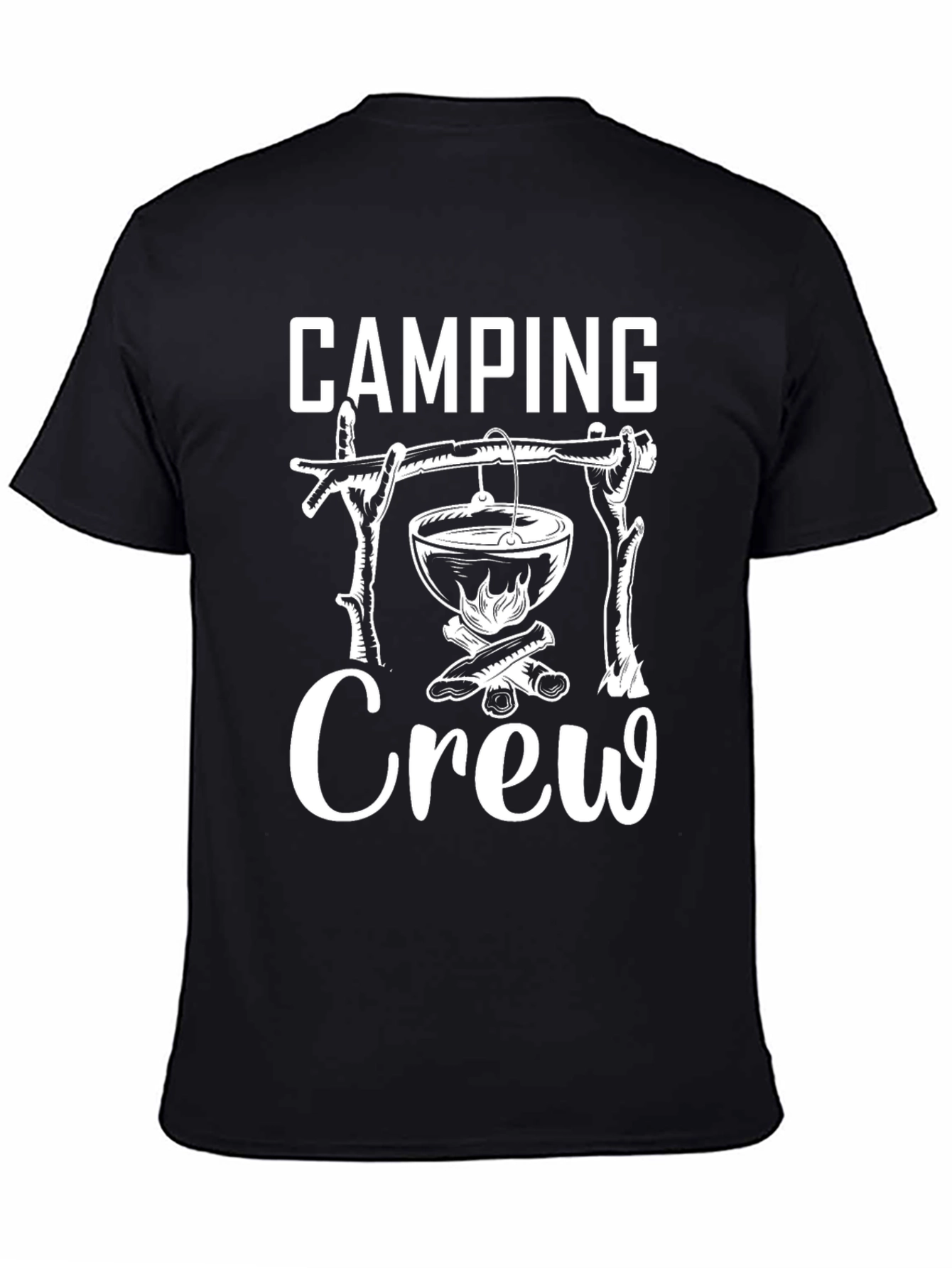 Camping Crew Black Graphic T-Shirt