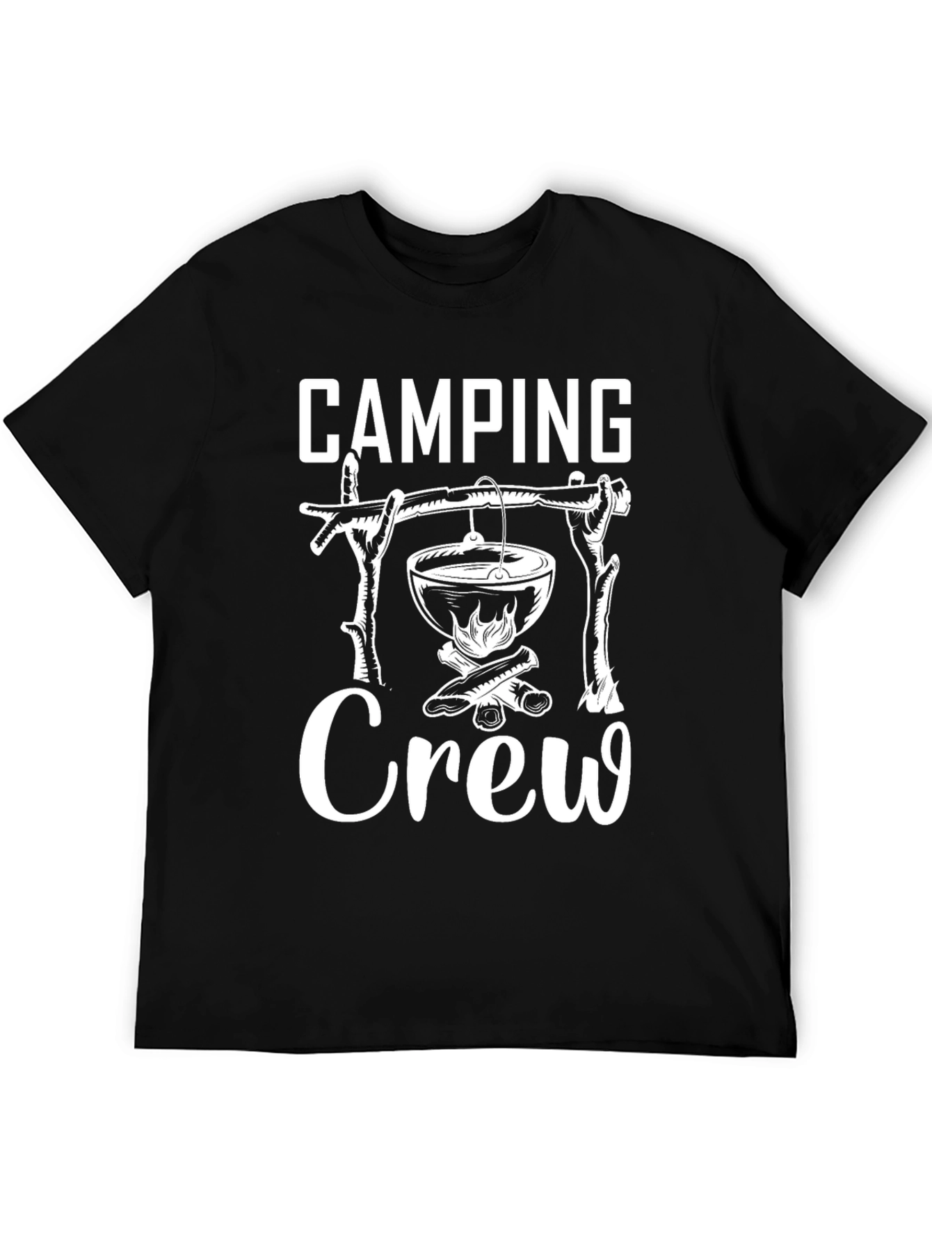 Camping Crew Black Graphic T-Shirt