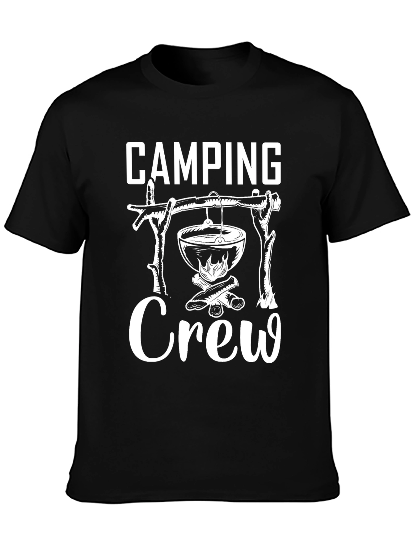 Camping Crew Black Graphic T-Shirt