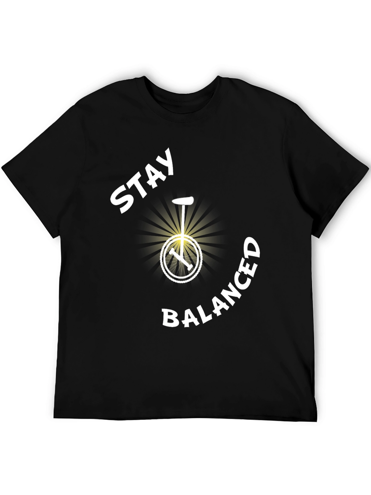 Stay Balanced Unicycle T-Shirt - Black Cotton Tee