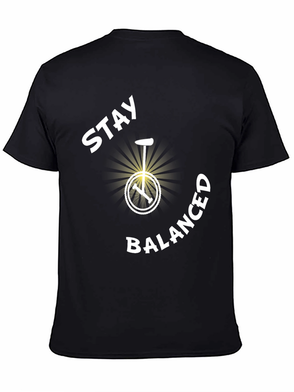 Stay Balanced Unicycle T-Shirt - Black Cotton Tee