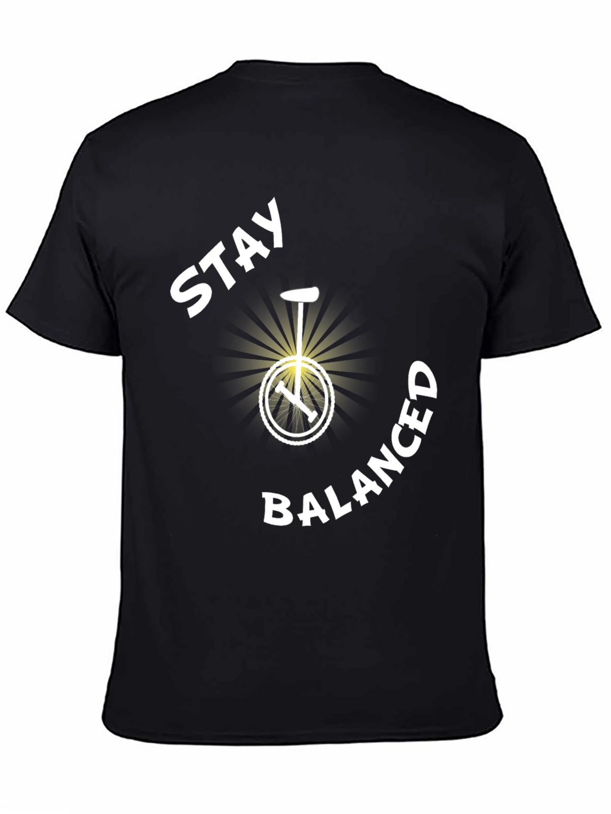 Stay Balanced Unicycle T-Shirt - Black Cotton Tee