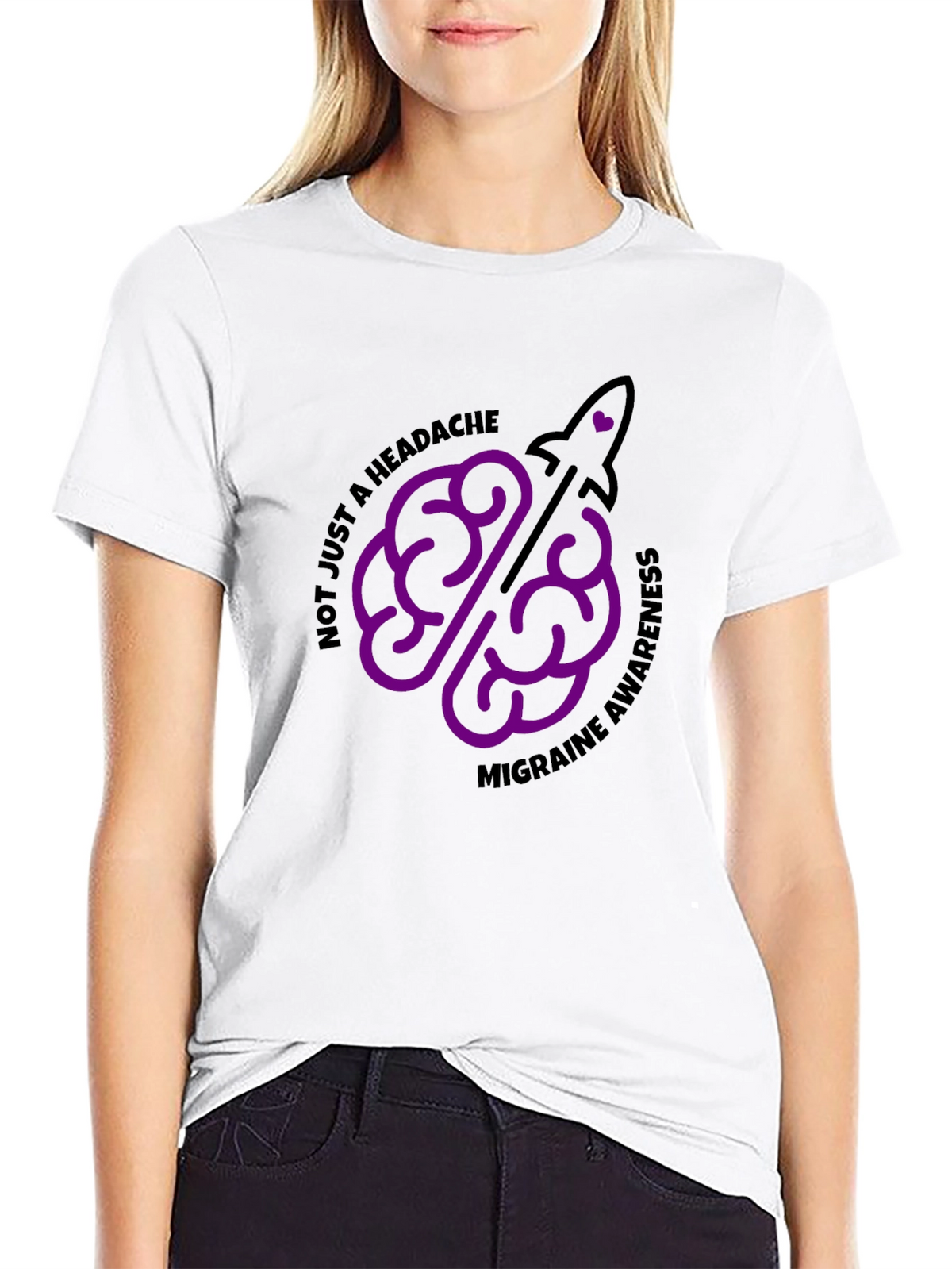 Migraine Awareness T-Shirt - Brain Rocket Design
