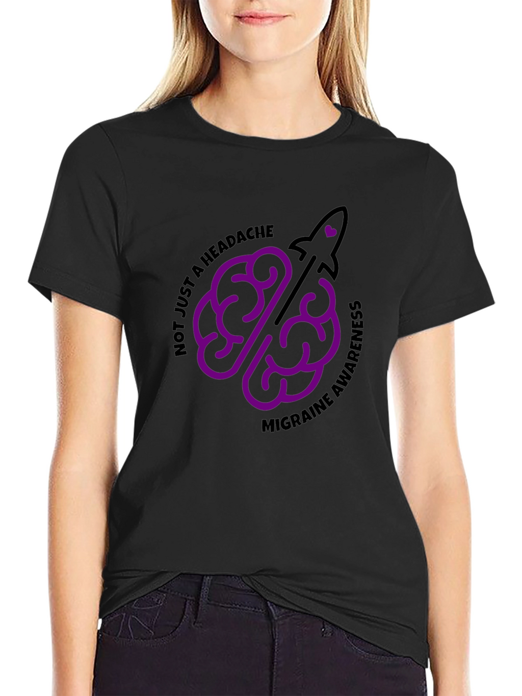 Migraine Awareness T-Shirt - Brain Rocket Design